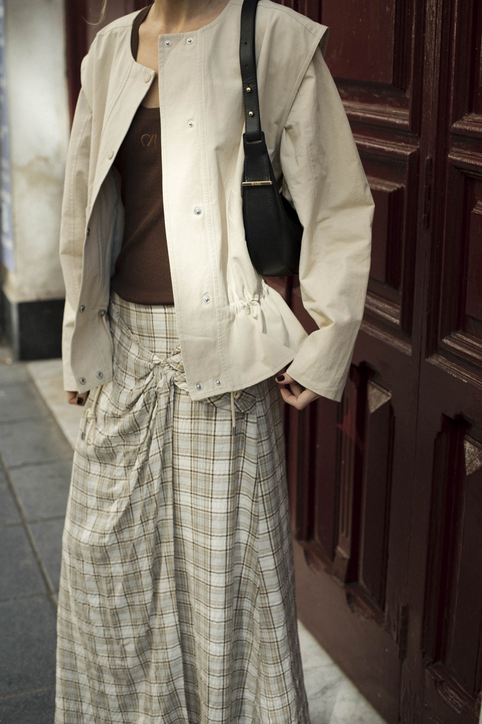 Falda BELLARIA Cuadros Camel - BIMANI