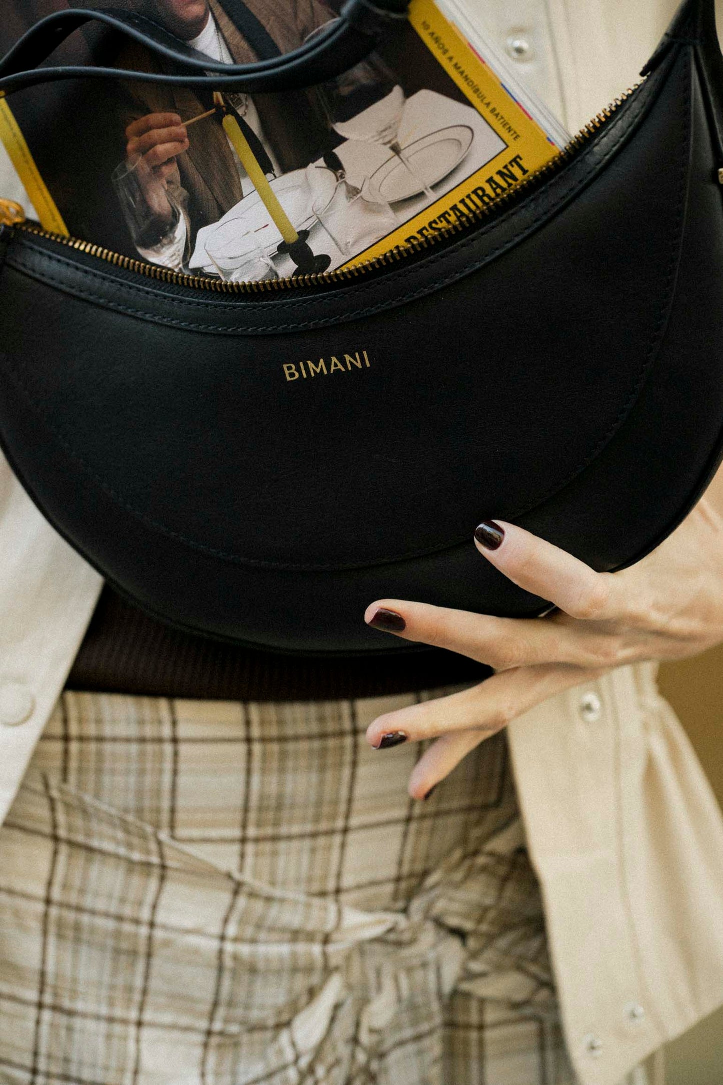 Falda BELLARIA Cuadros Camel - BIMANI