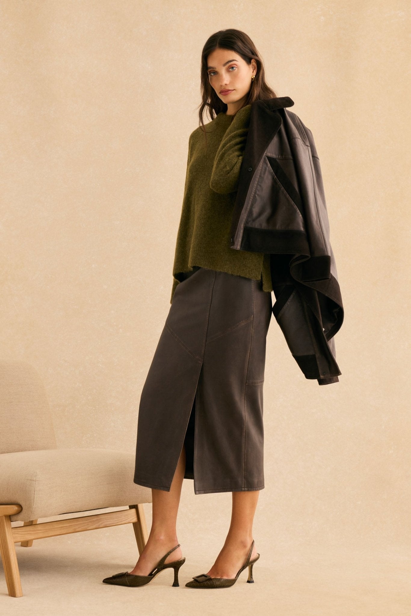 Falda LOUISE Marrón - BIMANI