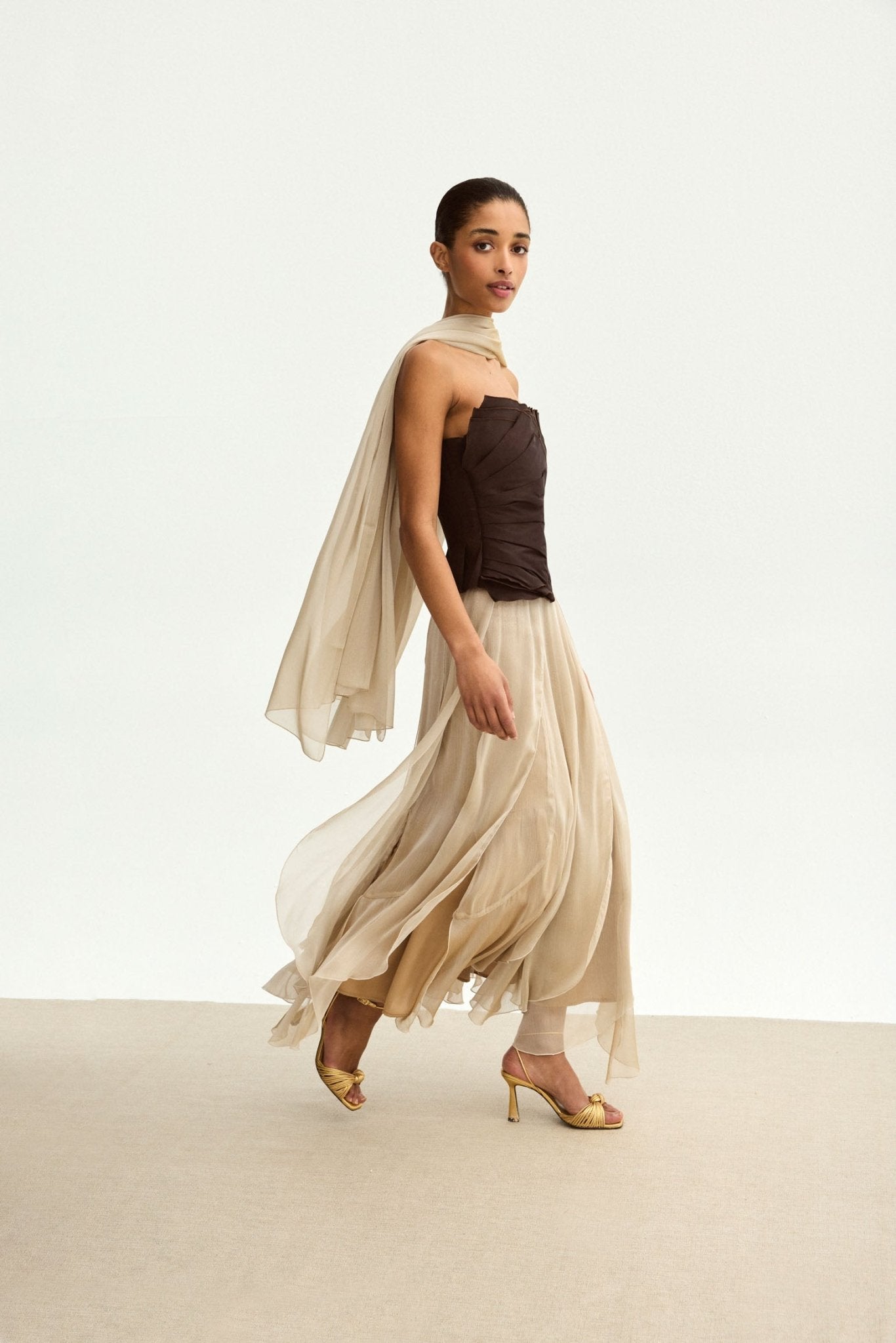 Falda MOONSTONE Champagne - BIMANI