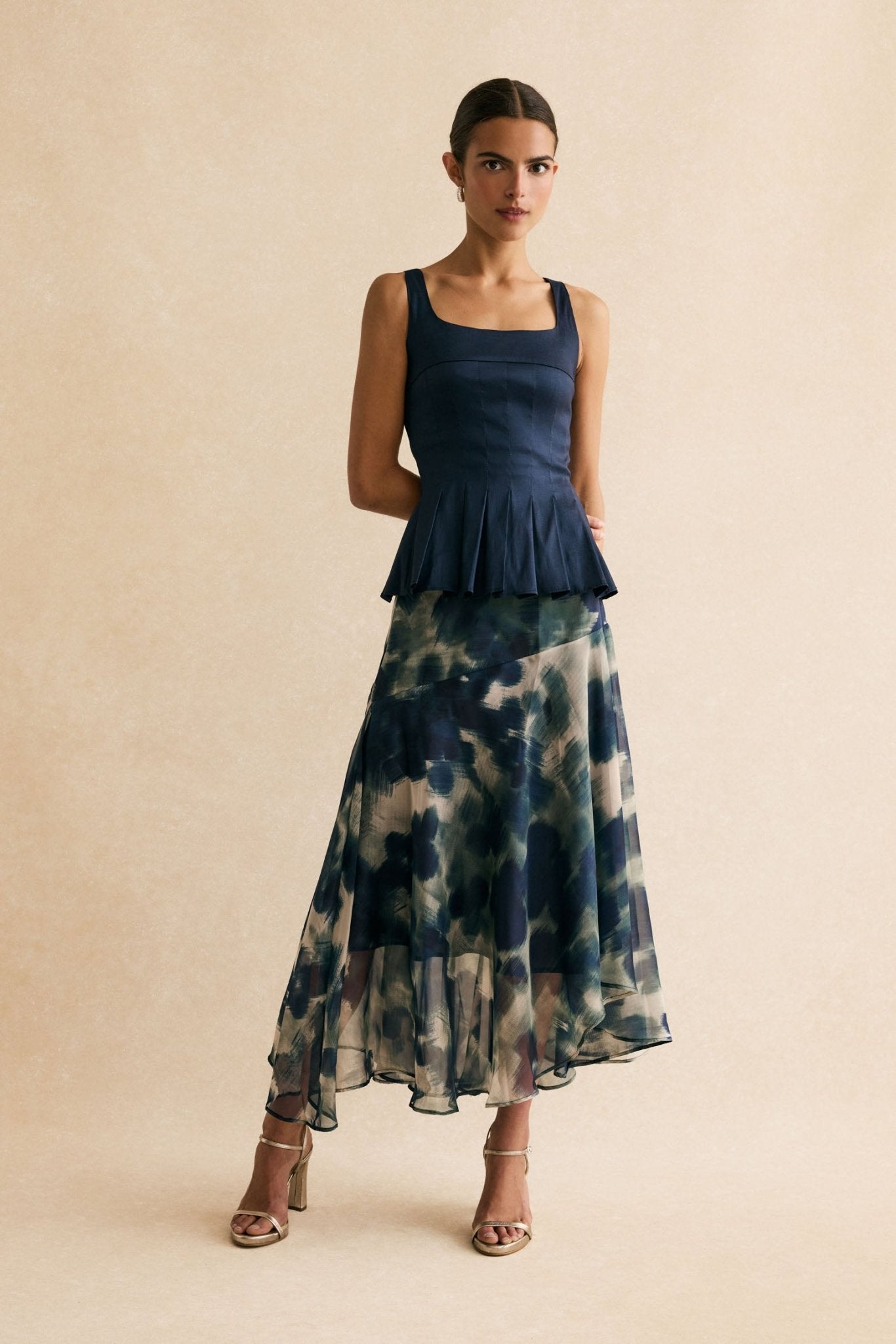 Falda SAMANÁ Estampado Azul - BIMANI