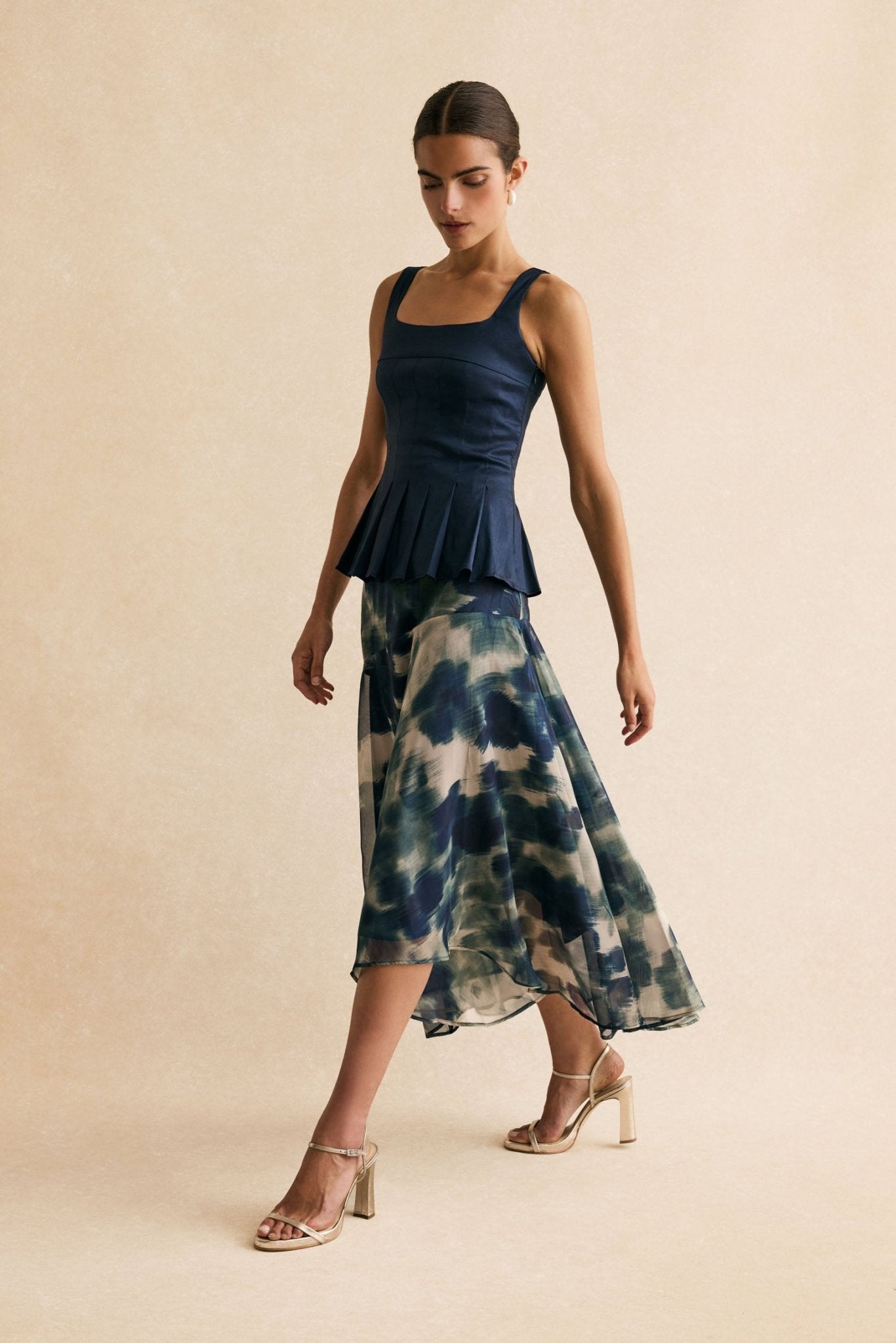 Falda SAMANÁ Estampado Azul - BIMANI