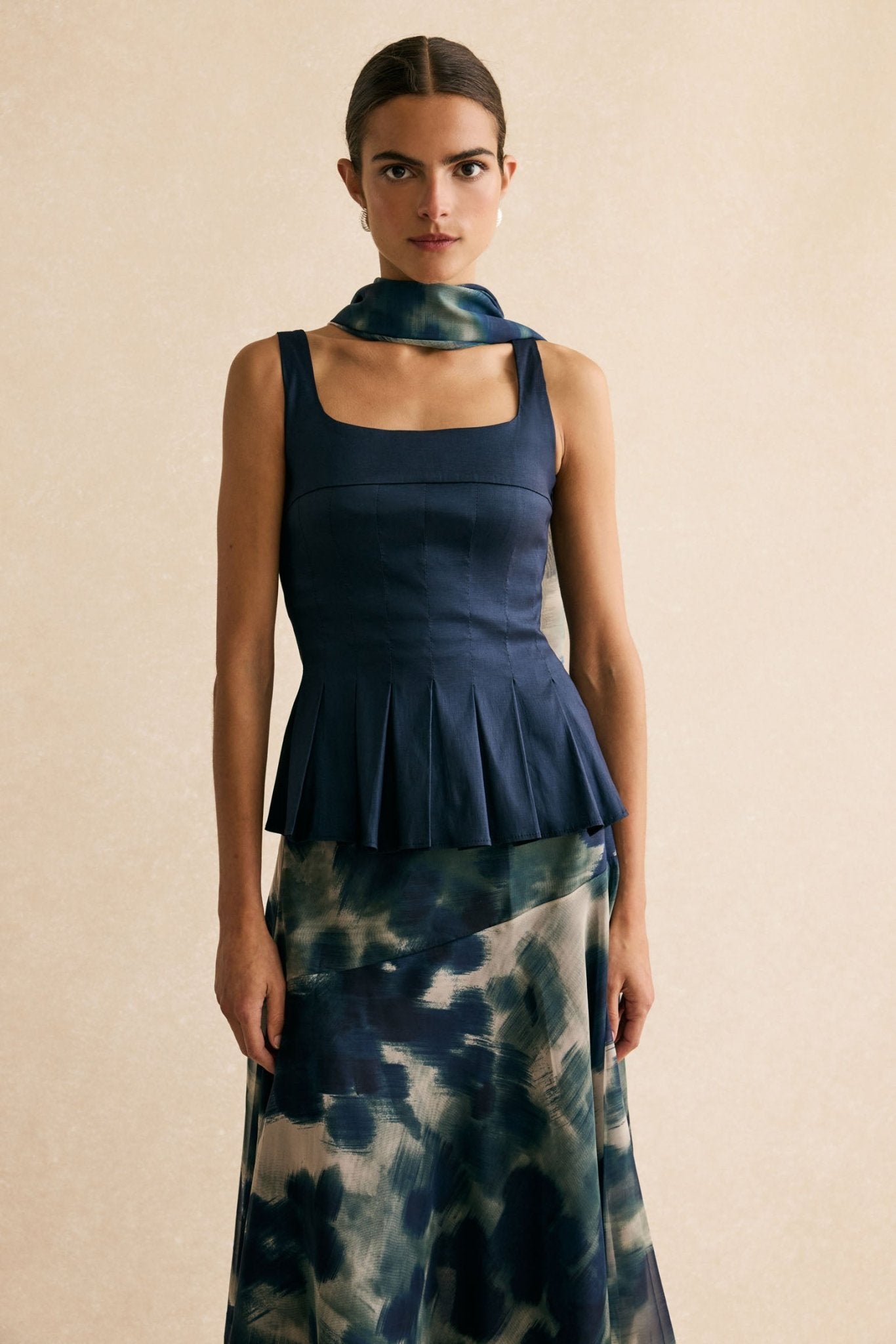 Falda SAMANÁ Estampado Azul - BIMANI