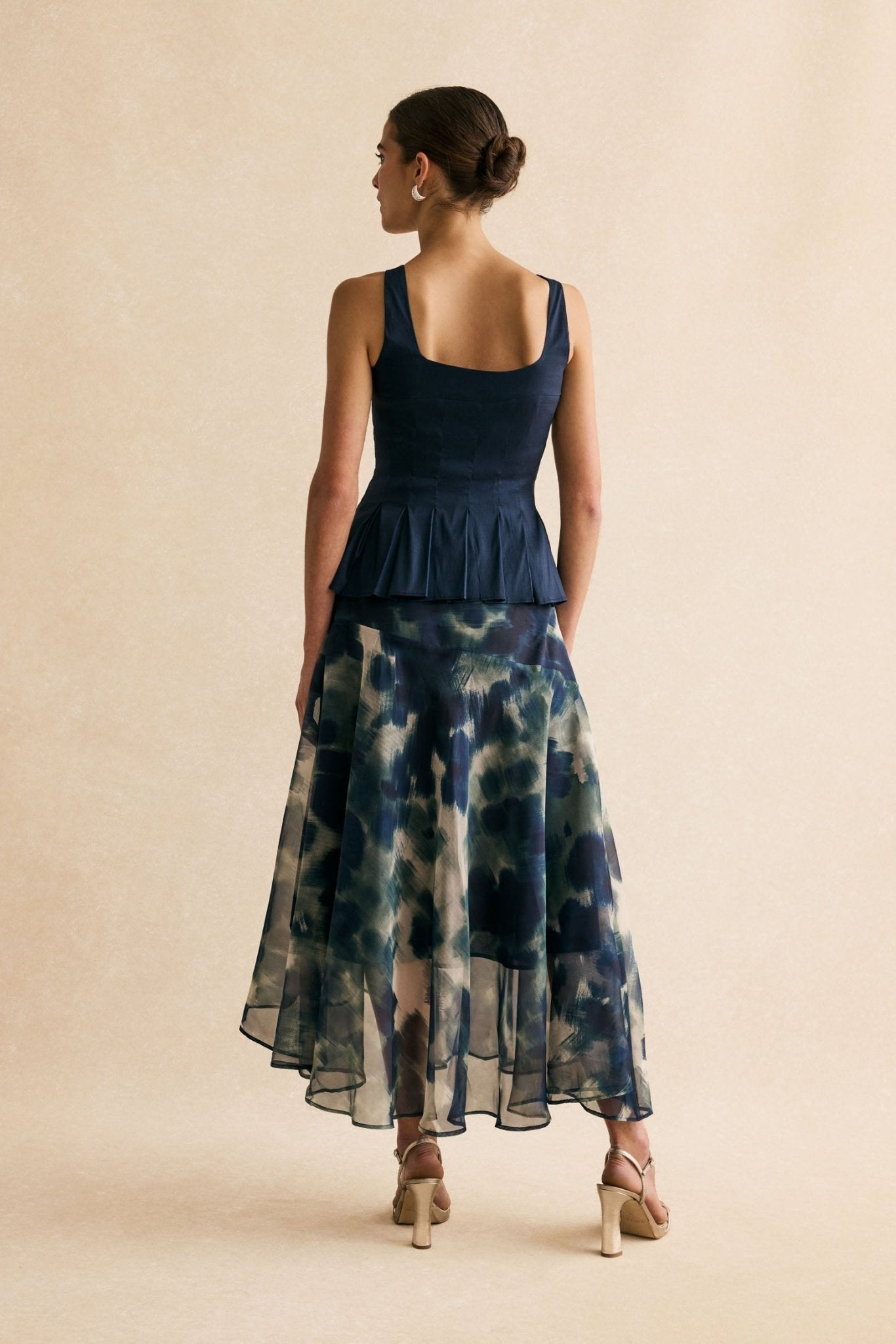 Falda SAMANÁ Estampado Azul - BIMANI