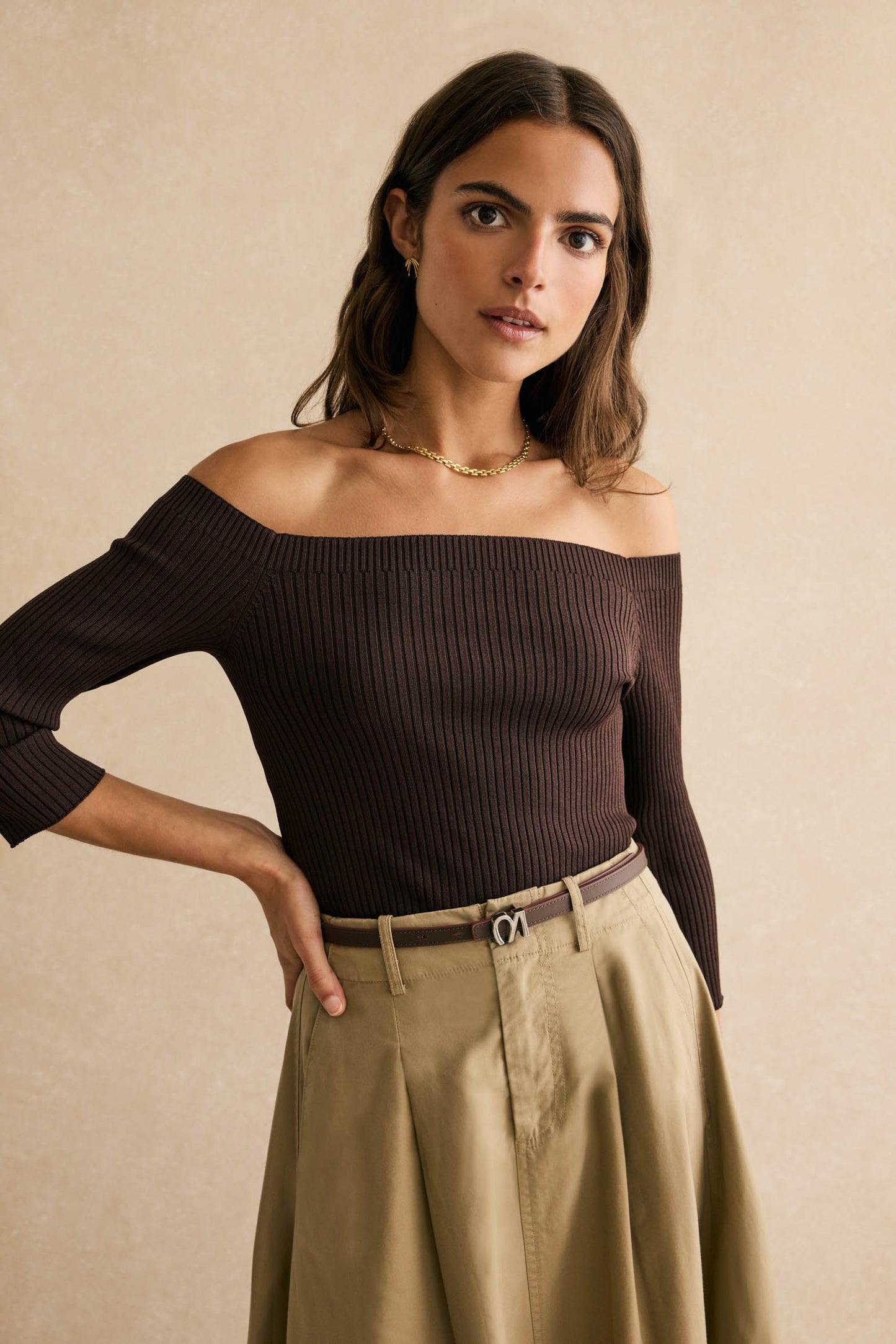 Falda SAVILE Beige - BIMANI