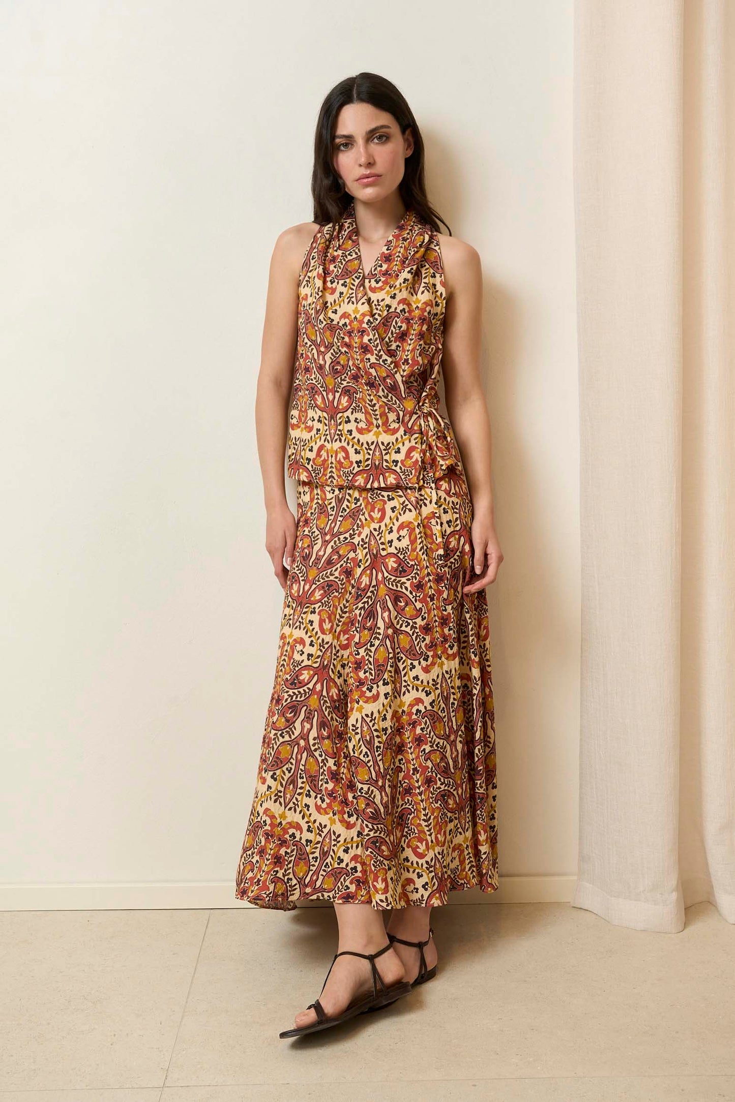 Falda SOLÉ Estampado Mocca - BIMANI