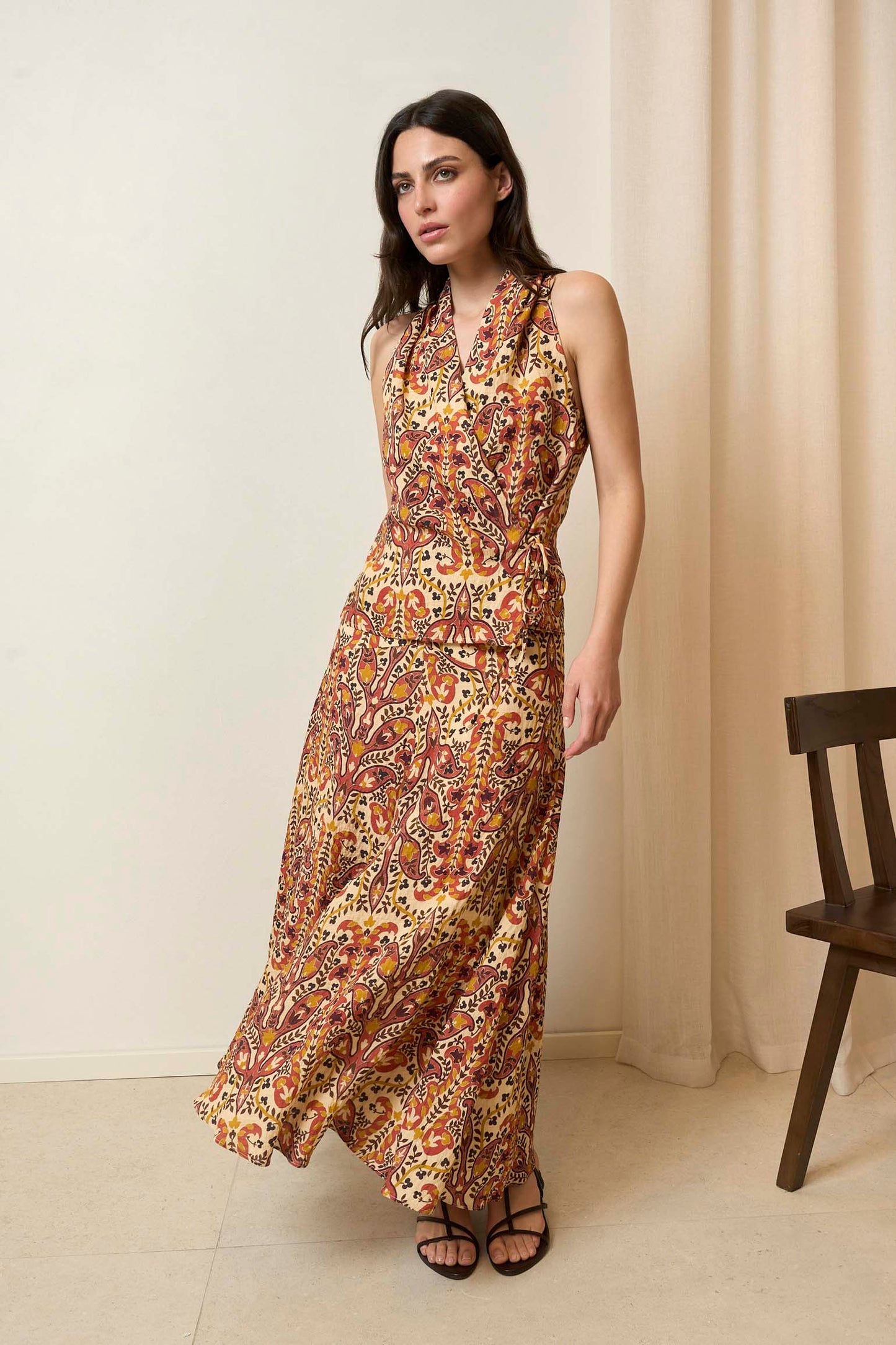 Falda SOLÉ Estampado Mocca - BIMANI
