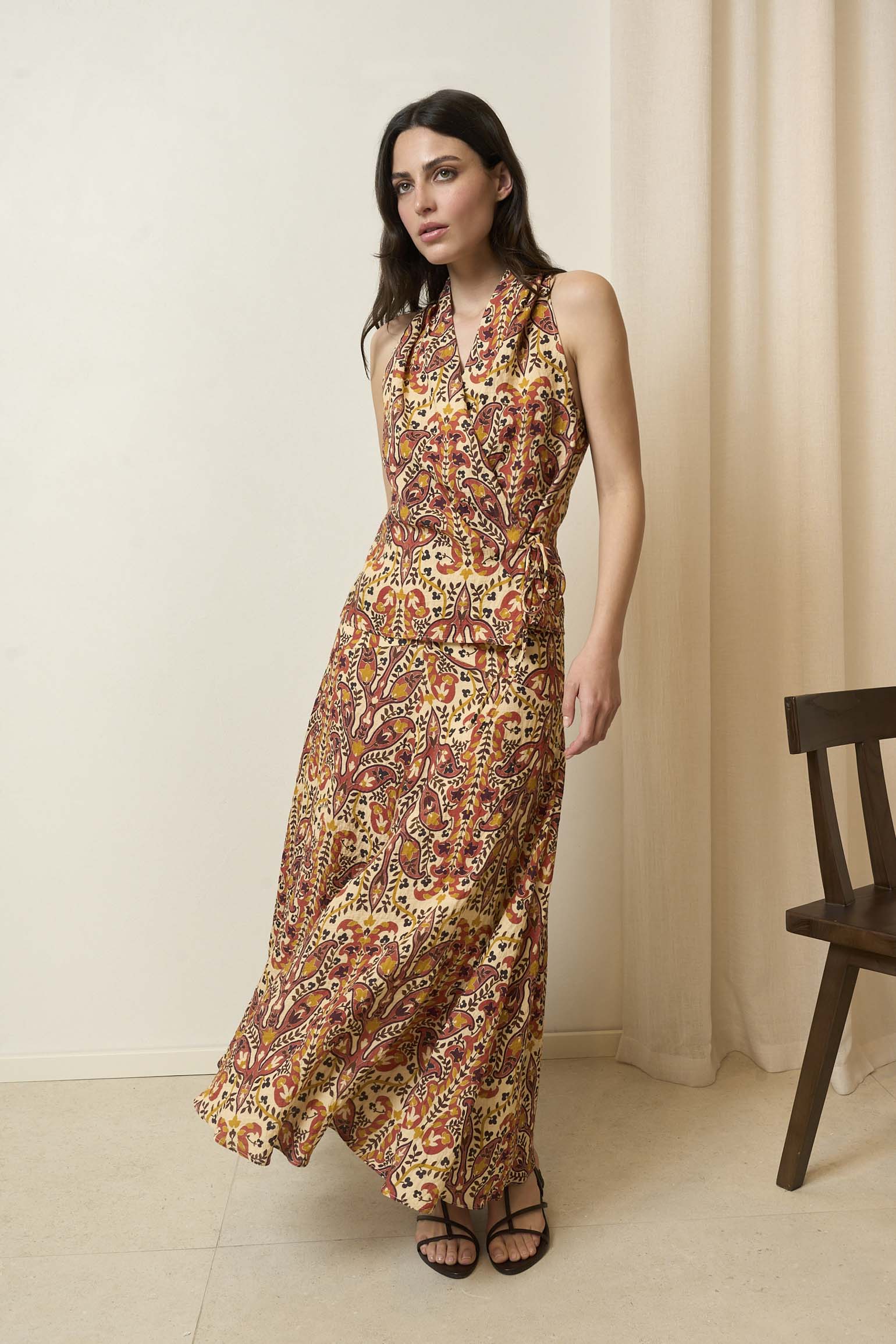 Falda SOLÉ Estampado Mocca - BIMANI