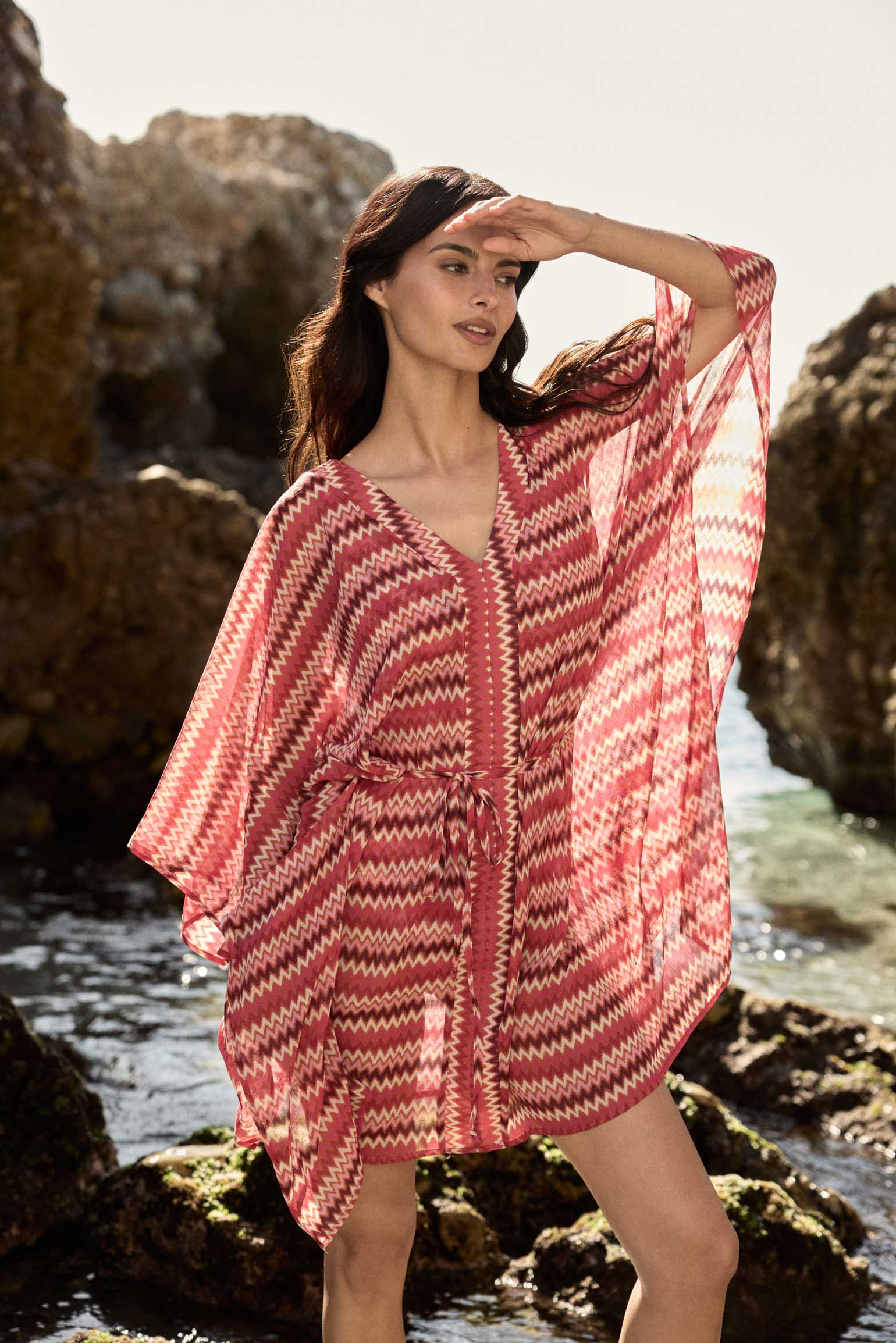 Kaftan LORENZA Print Red - BIMANI