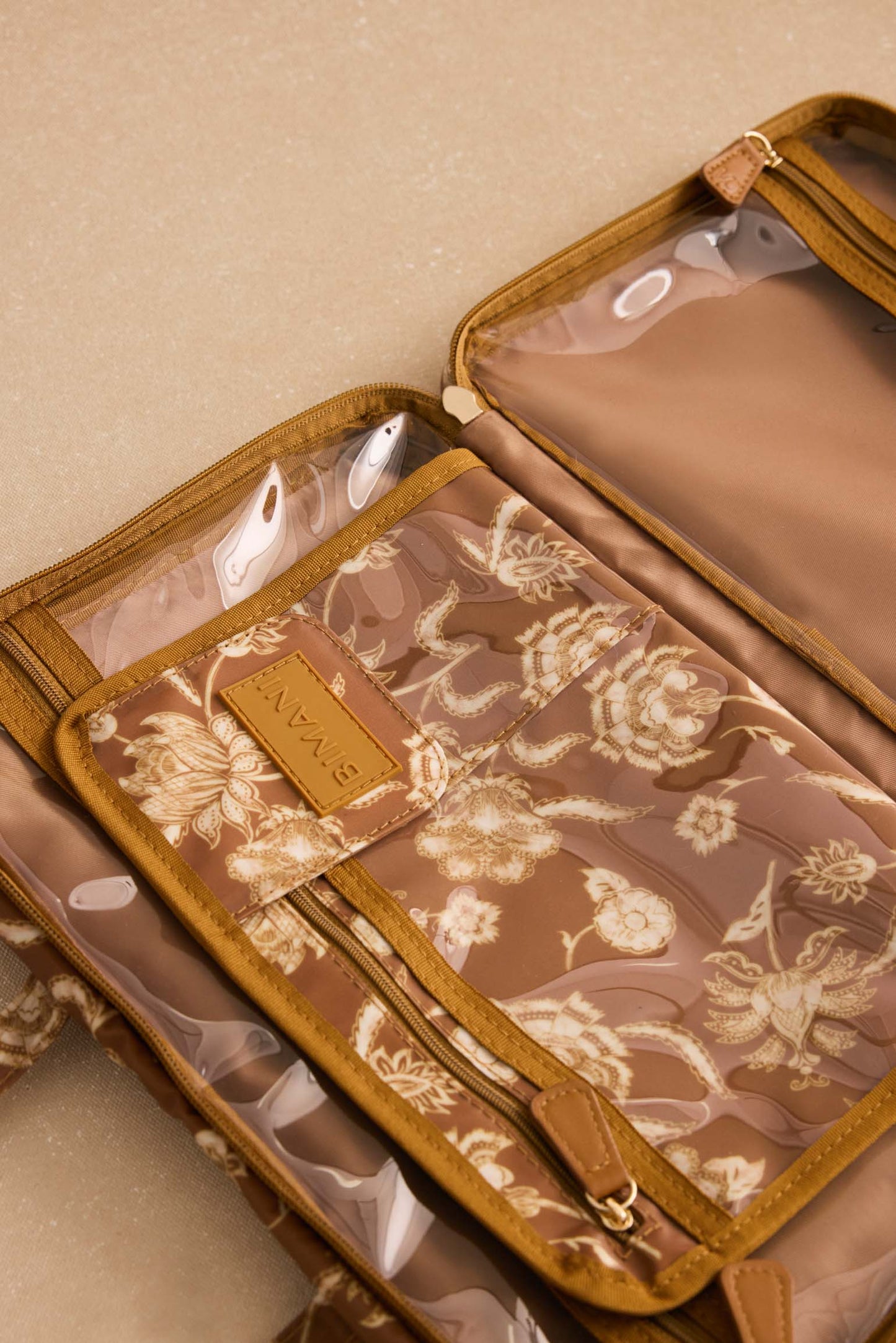 Neceser MARGOT Estampado Mostaza - BIMANI