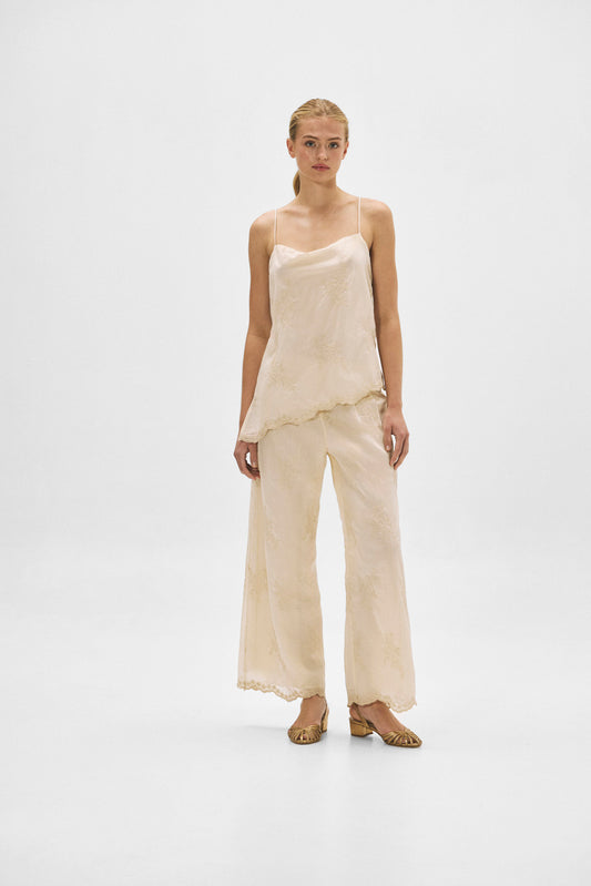 AMADINE Cream Trousers
