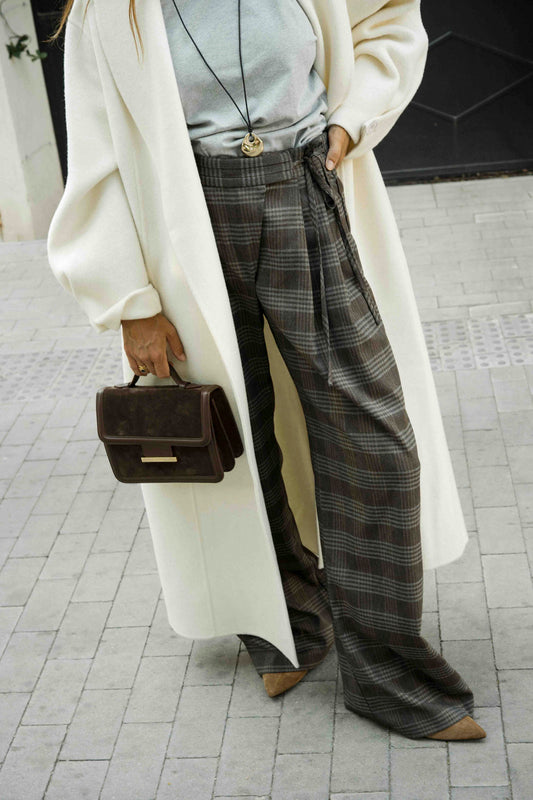 Pantalón ALANA Cuadros Gris - BIMANI