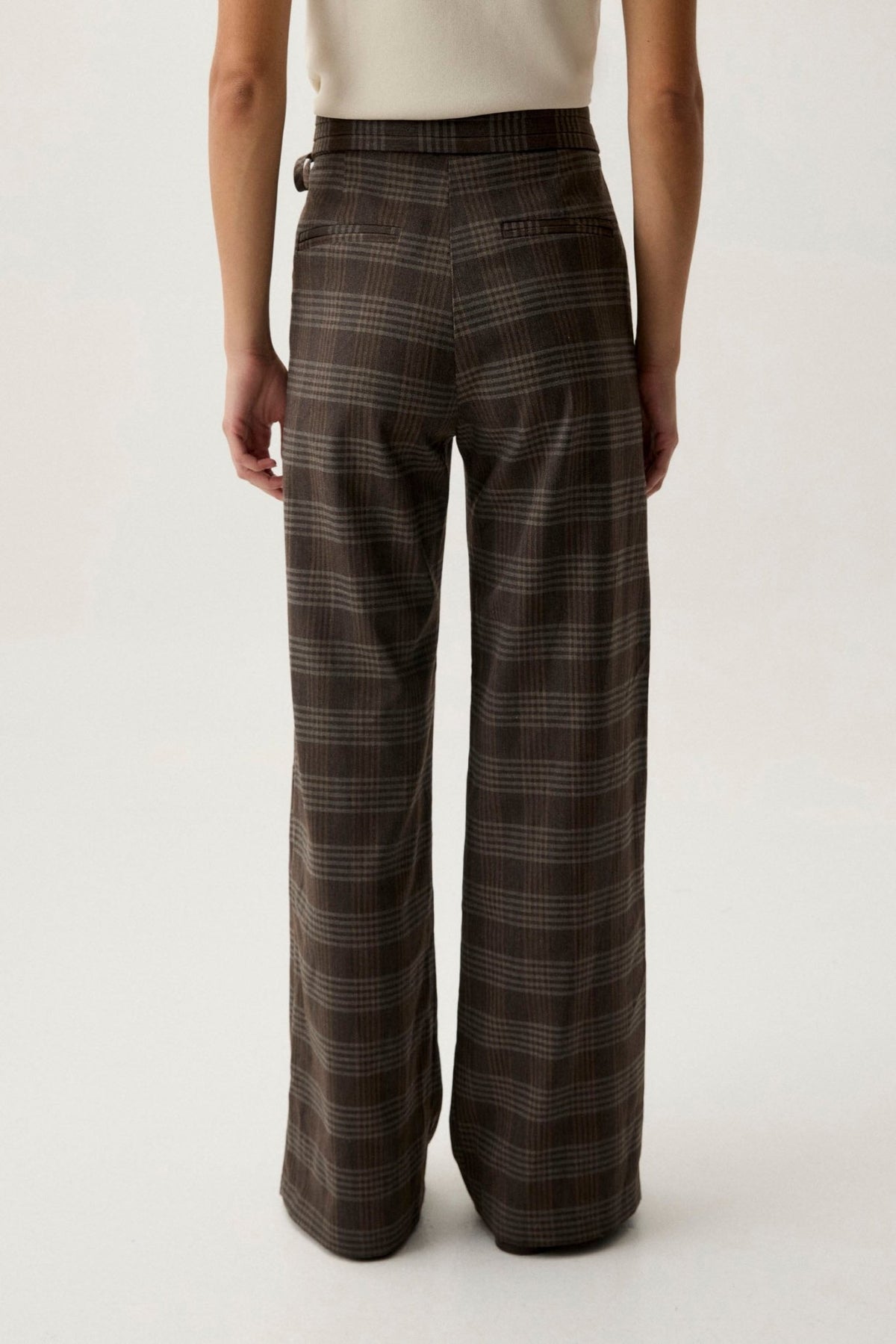 Pantalón ALANA Cuadros Gris - BIMANI