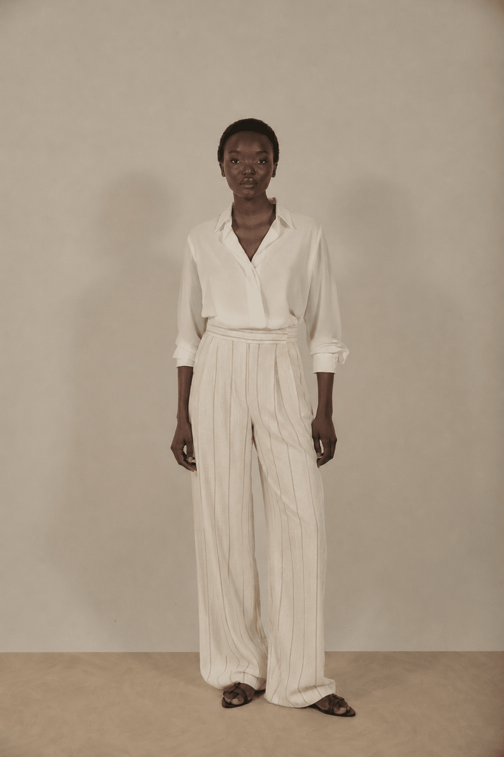 Pantalón EMY Rayas Beige - BIMANI