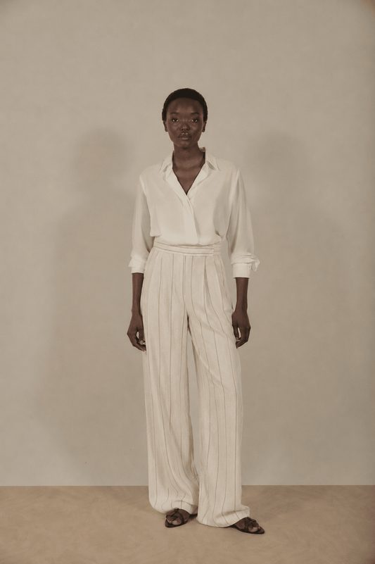 Pantalón EMY Rayas Beige - BIMANI