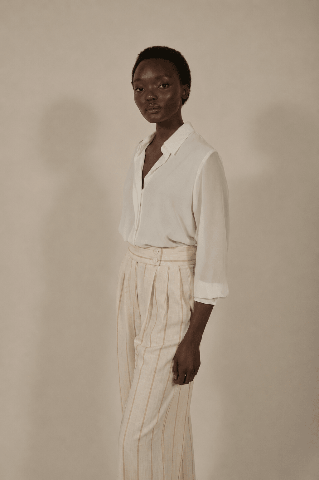 Pantalón EMY Rayas Beige - BIMANI