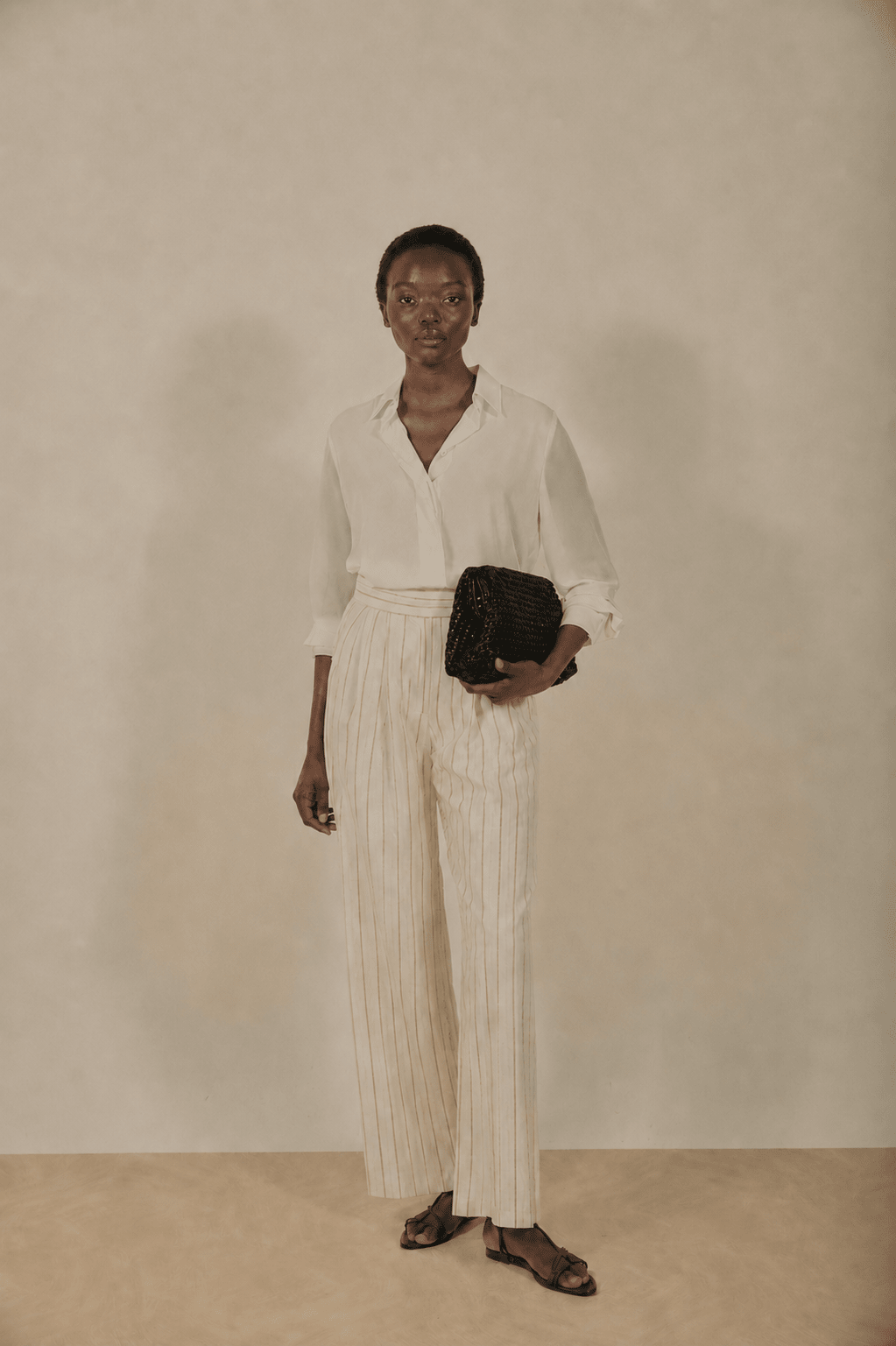 Pantalón EMY Rayas Beige - BIMANI