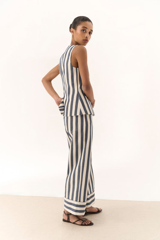 Pantalón GALERA Rayas Azul