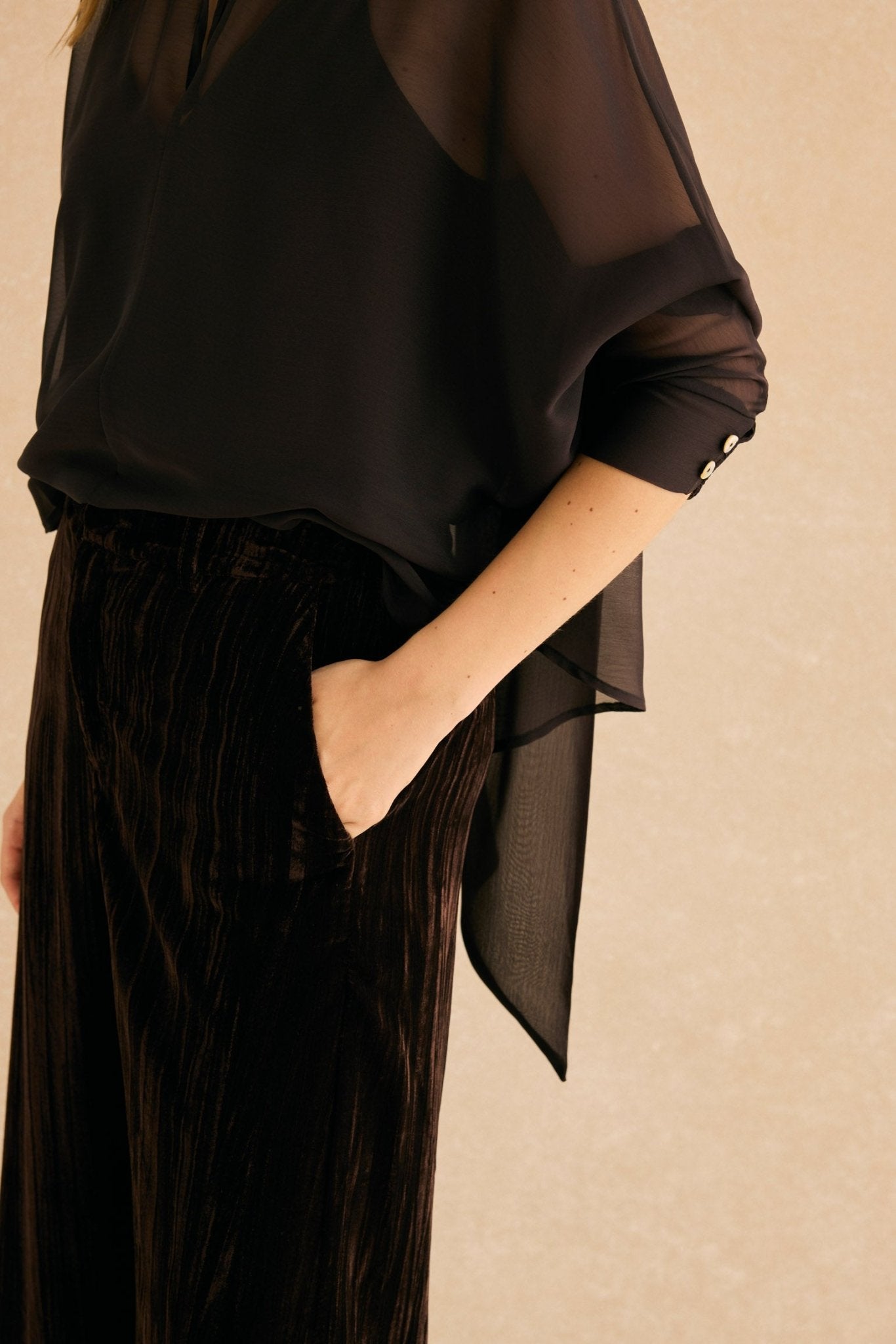 Pantalón MIRELLE Marrón Cacao - BIMANI