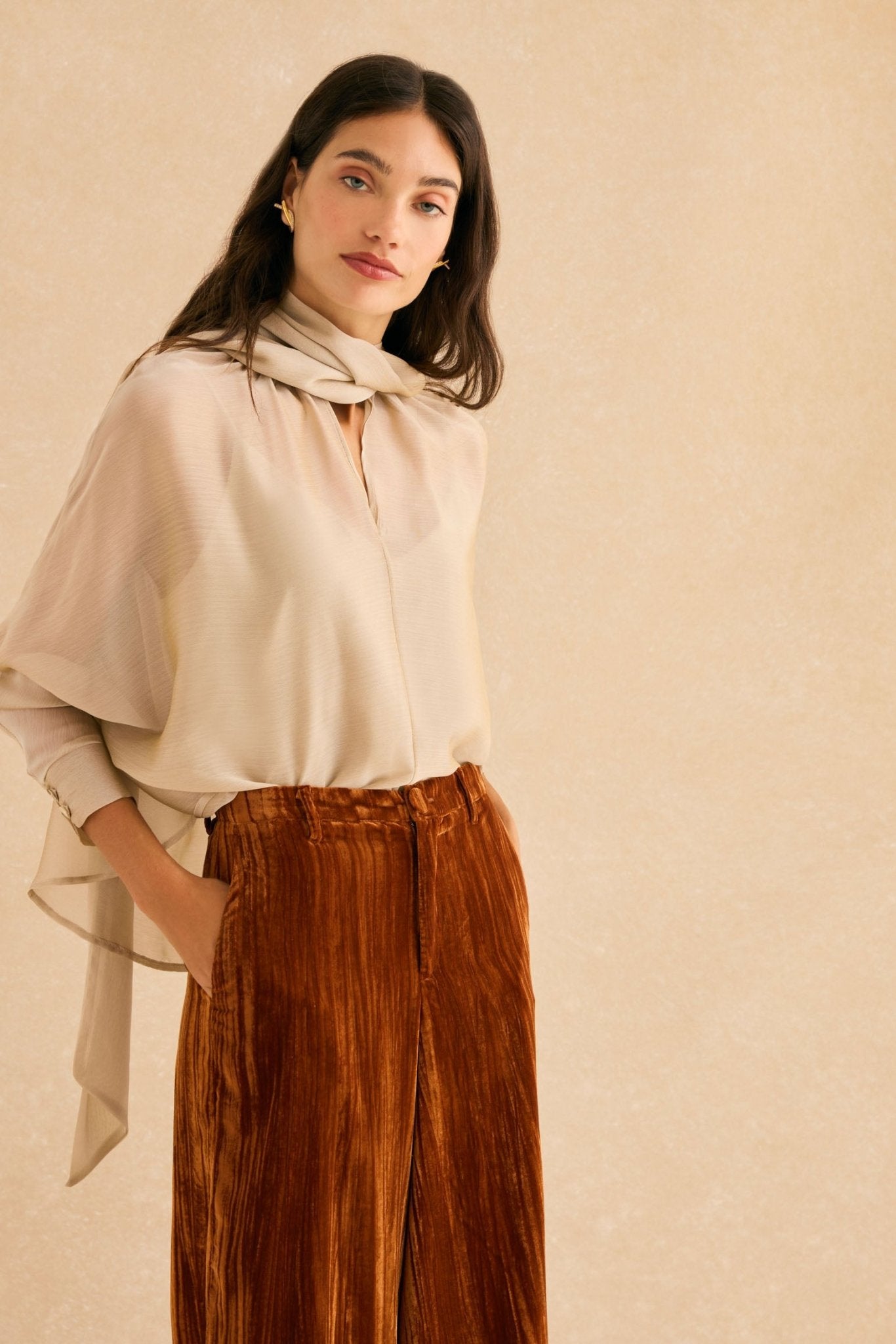 Pantalón MIRELLE Ocre Godello - BIMANI