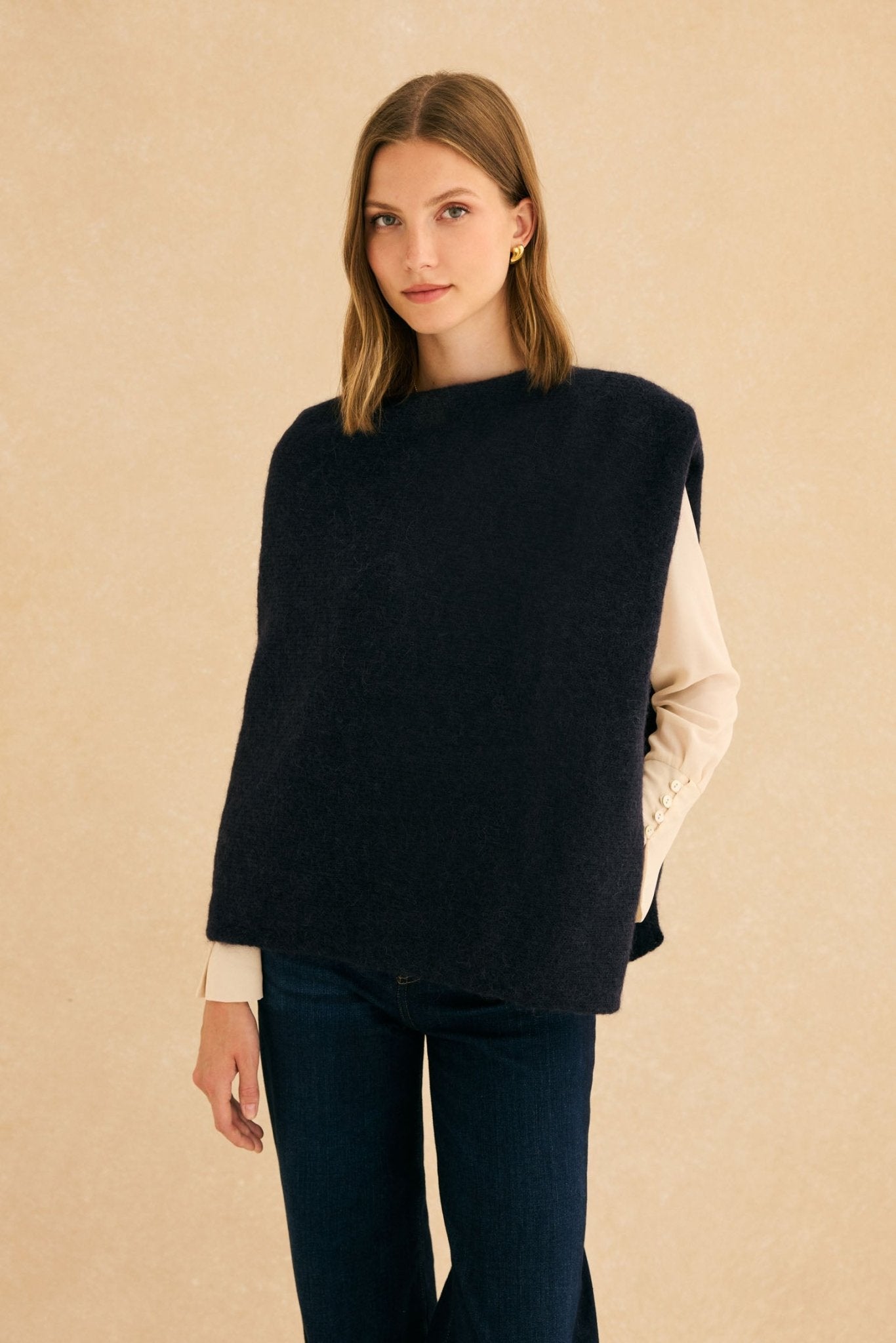 Poncho MOHAIR Azul Marino - BIMANI