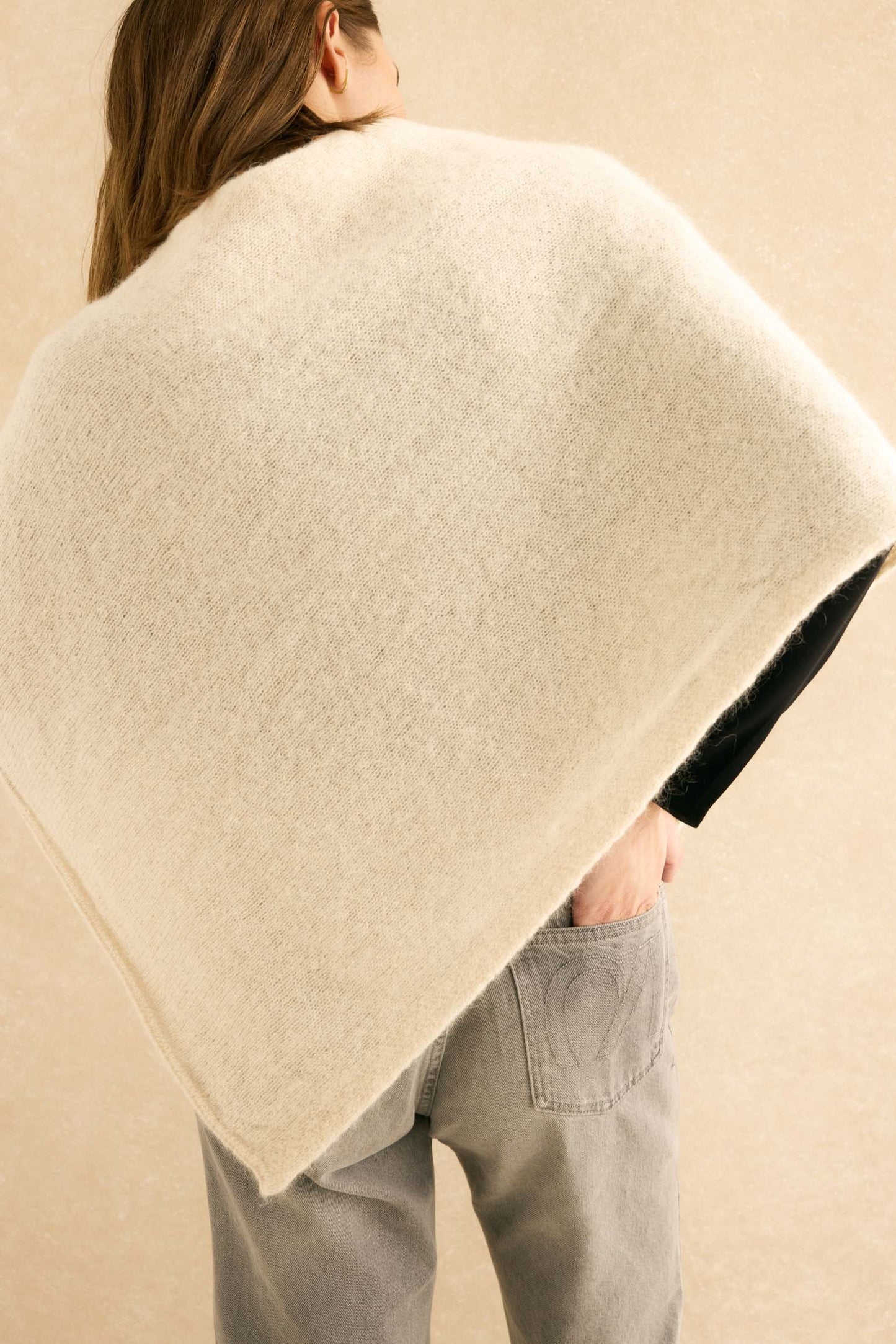 Poncho MOHAIR Blanco - BIMANI