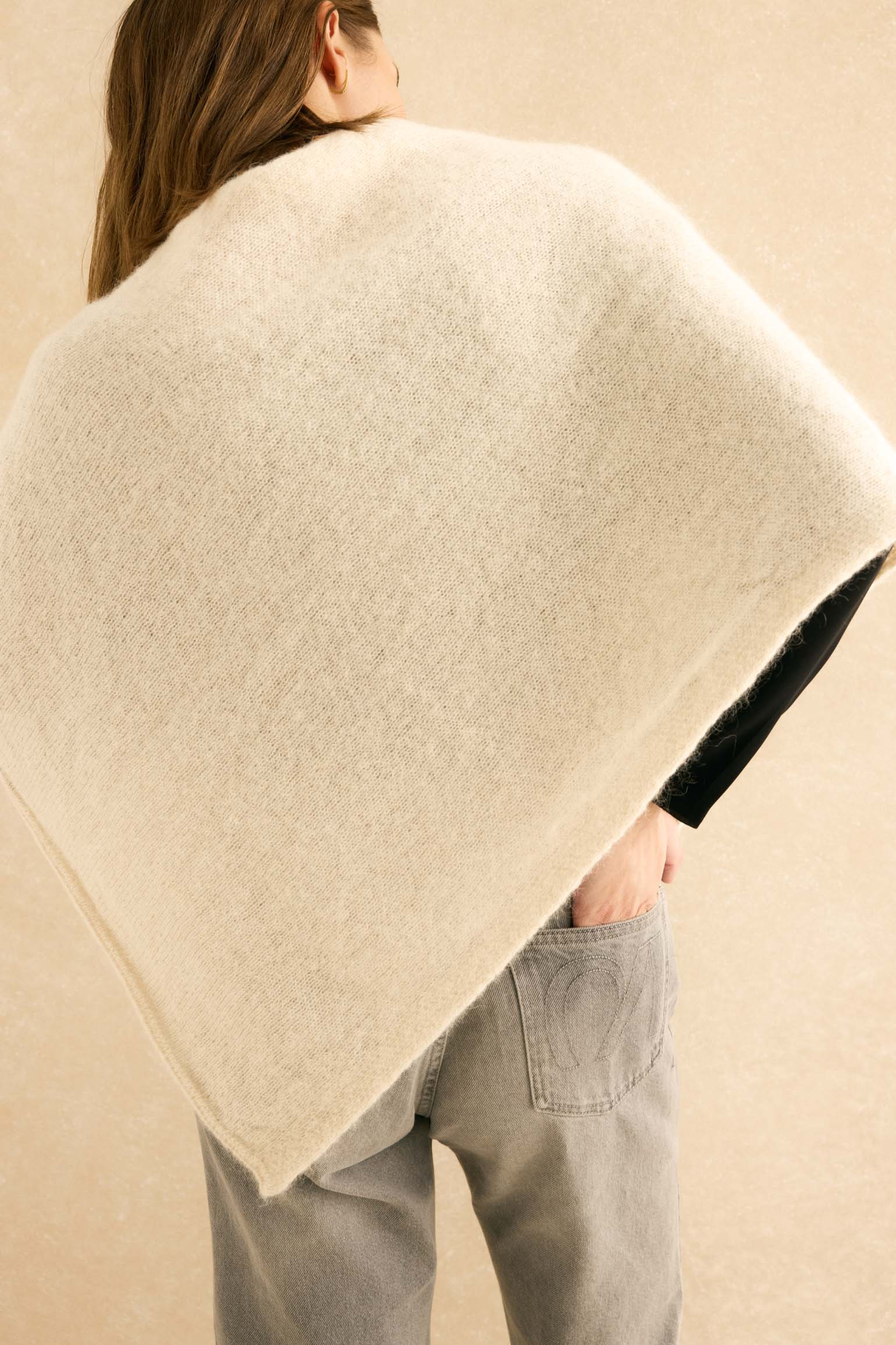 Poncho MOHAIR Blanco - BIMANI