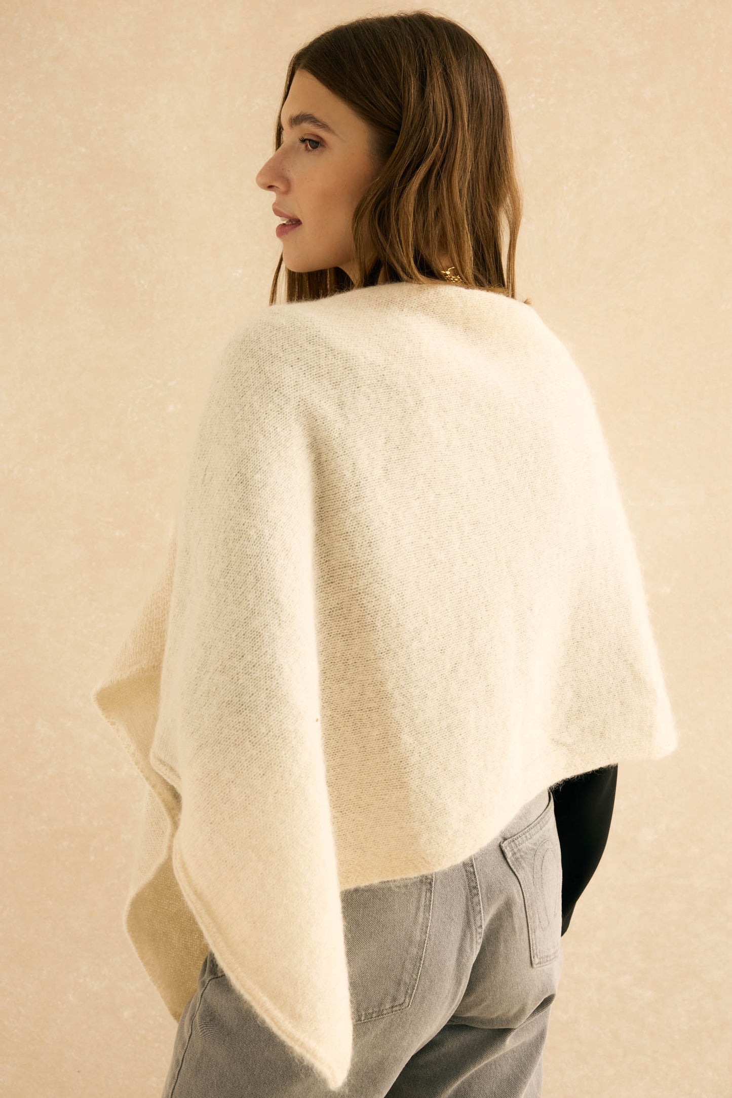 Poncho MOHAIR Blanco - BIMANI