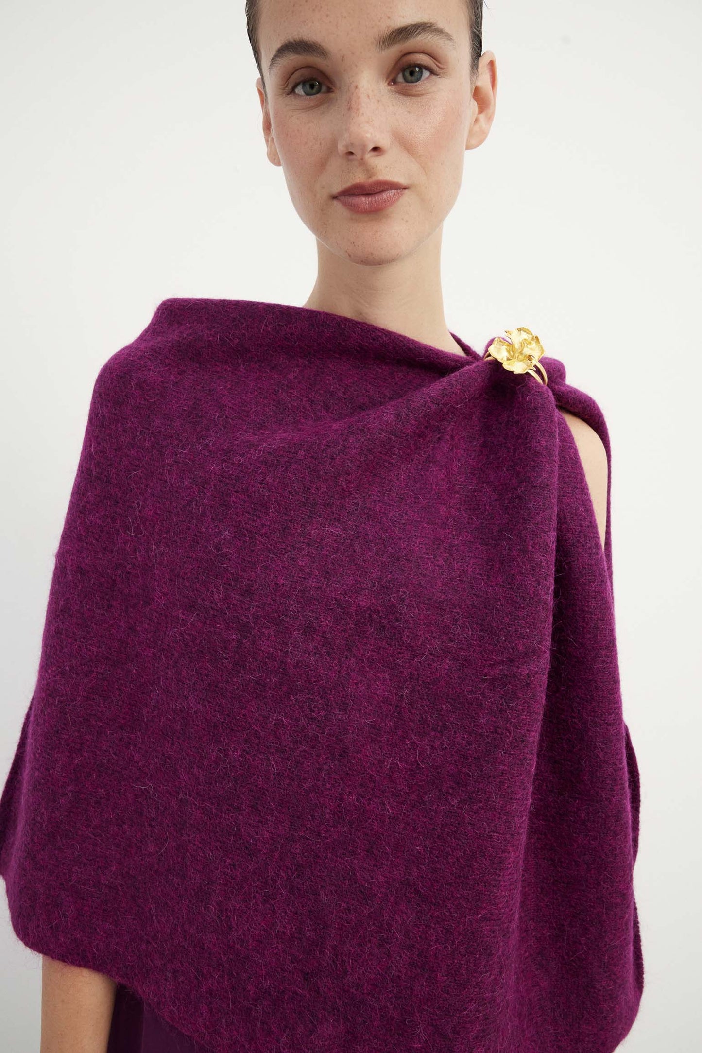 Poncho MOHAIR Bougainvillea