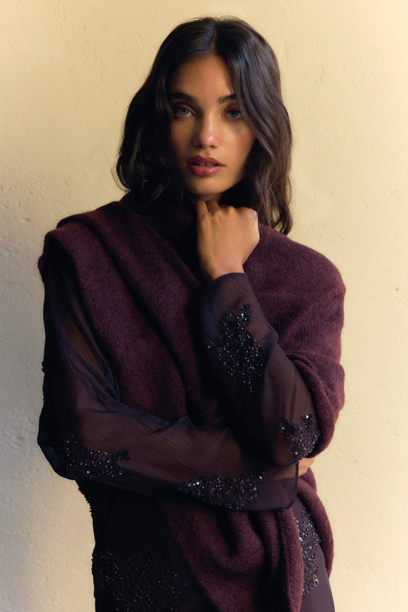Poncho MOHAIR Chocolate