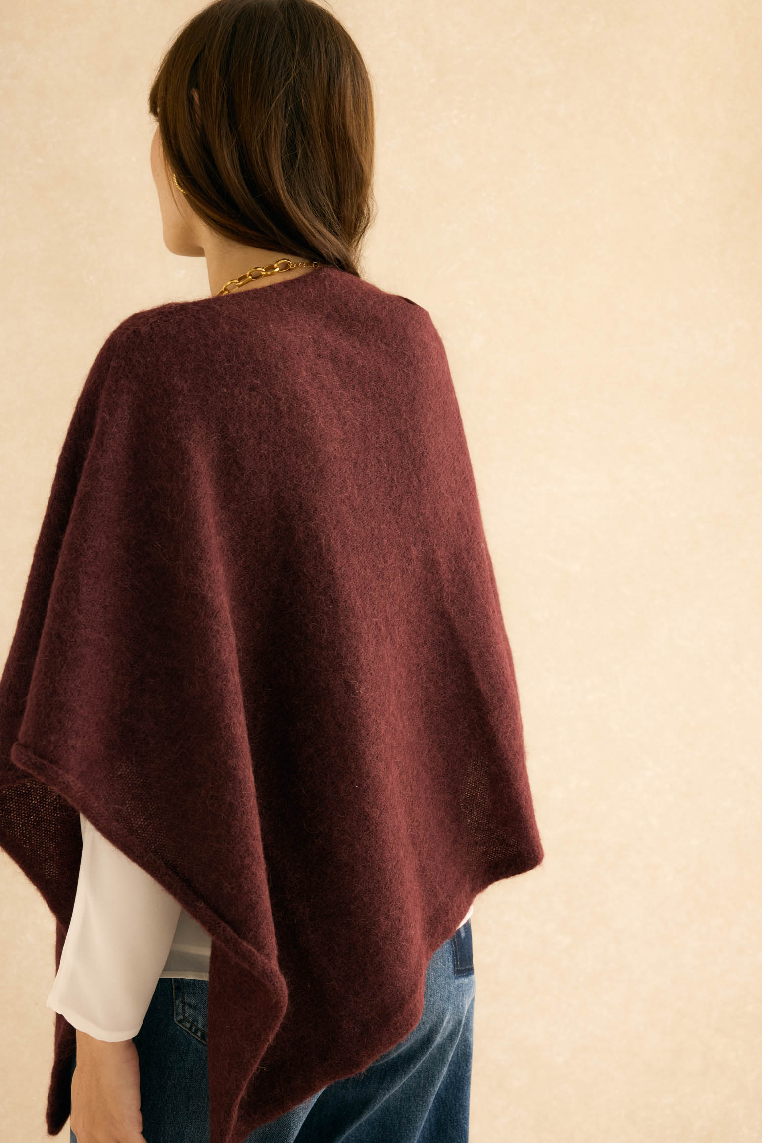 Poncho MOHAIR Chocolate - BIMANI