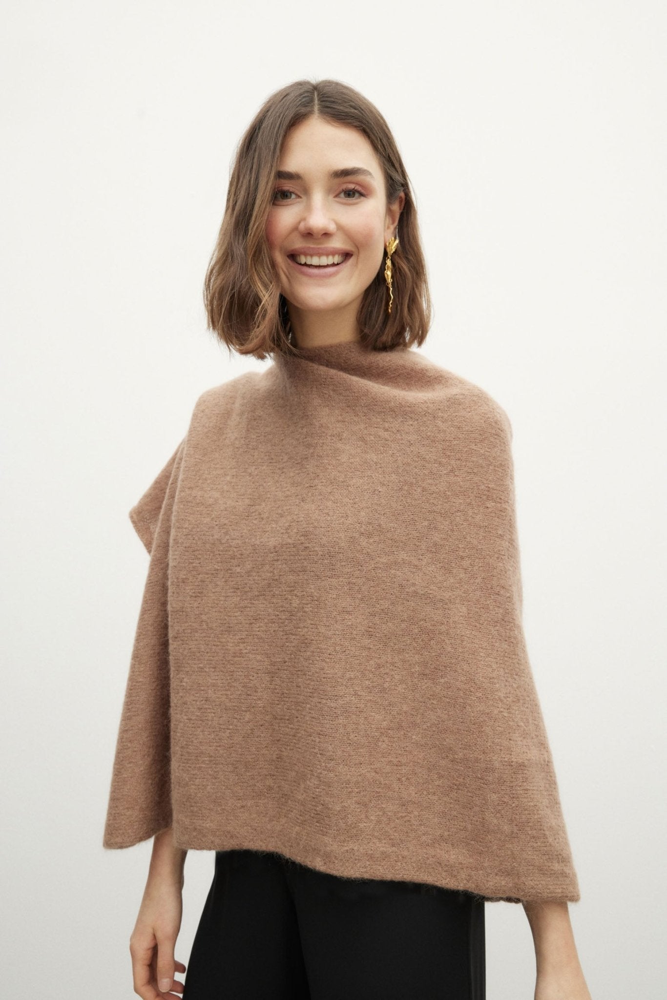 Poncho MOHAIR Caramel - BIMANI