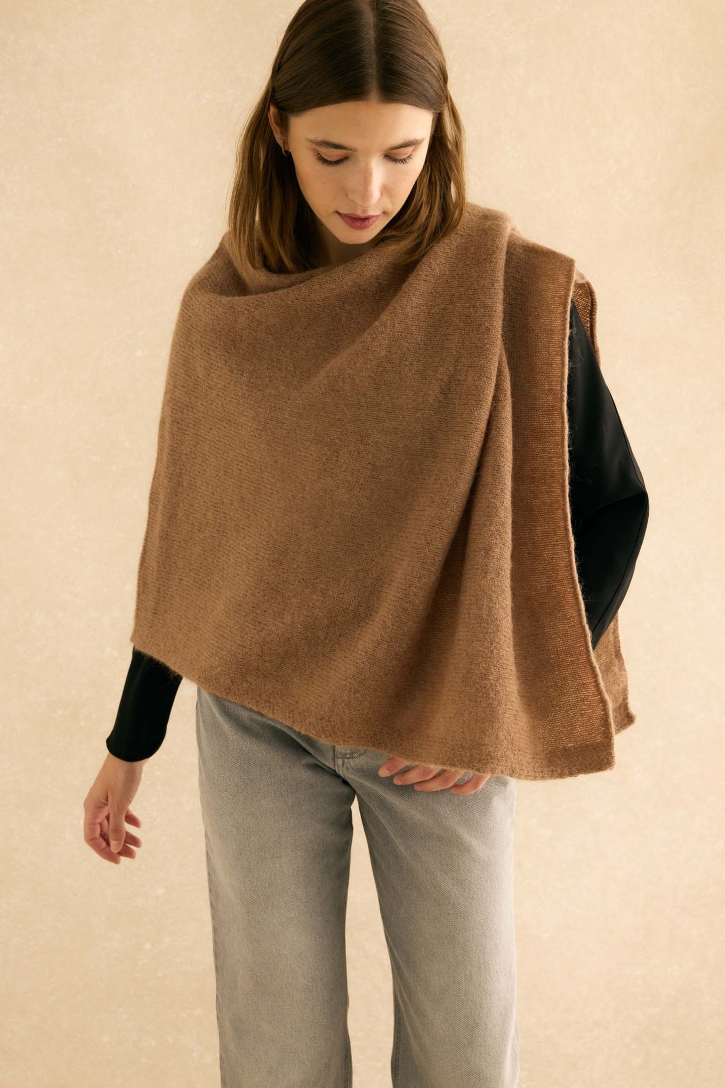Poncho MOHAIR Caramelo - BIMANI