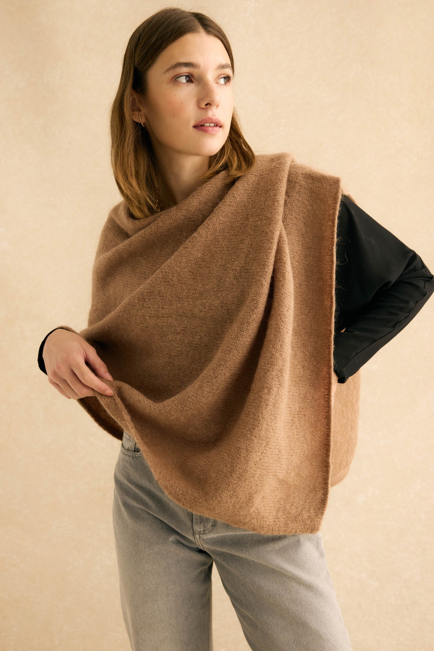 Poncho MOHAIR Caramelo - BIMANI