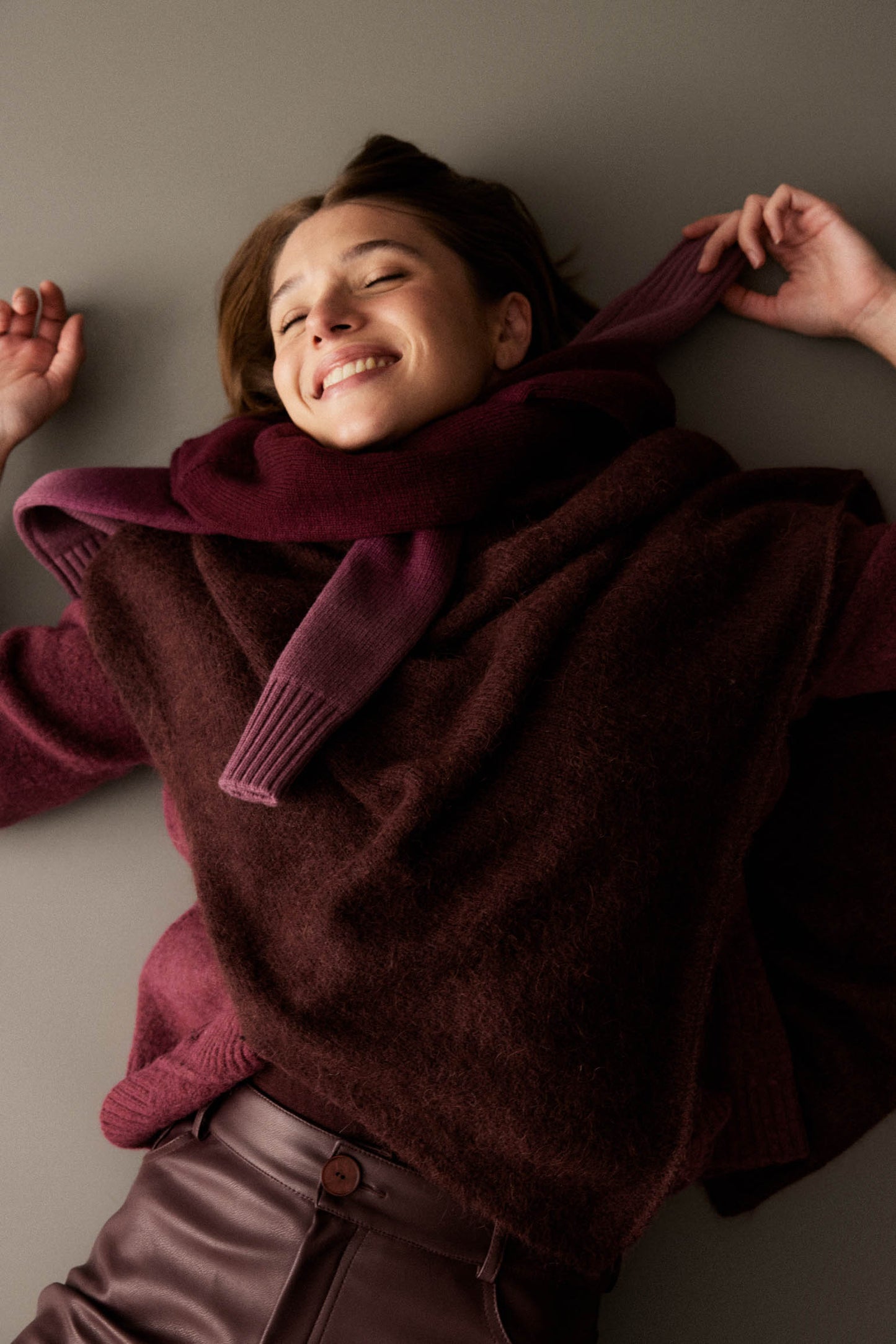 MOHAIR Poncho Chocolate