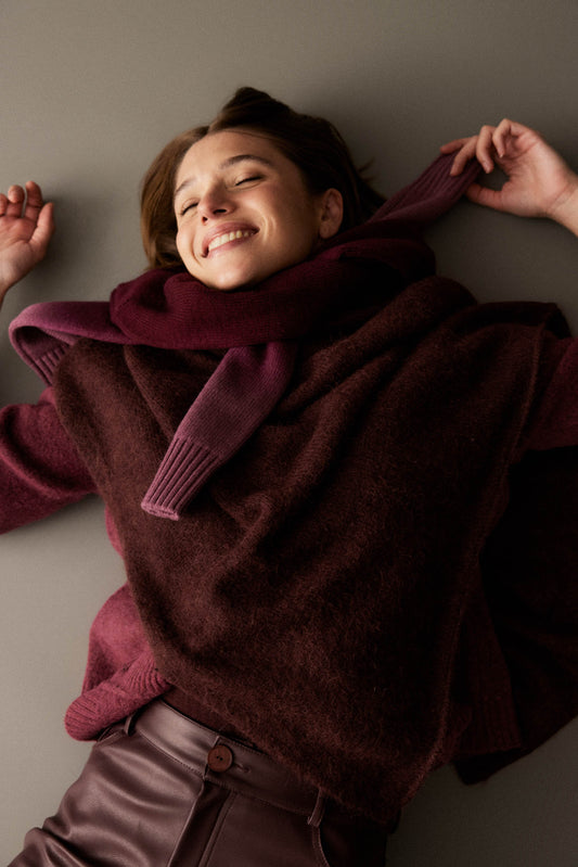 Poncho MOHAIR Chocolate