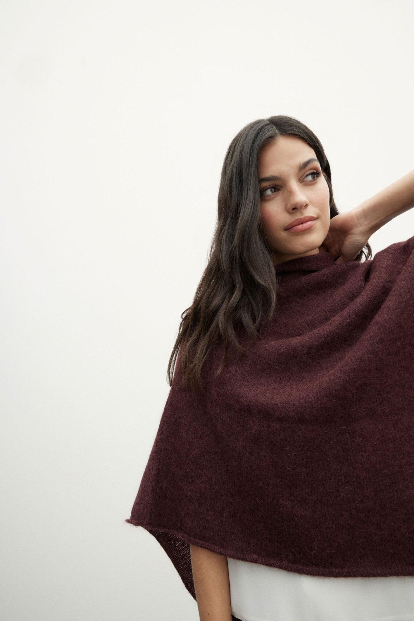 Poncho MOHAIR Chocolate - BIMANI