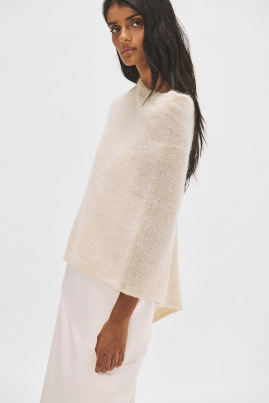 Poncho MOHAIR Blanco - BIMANI