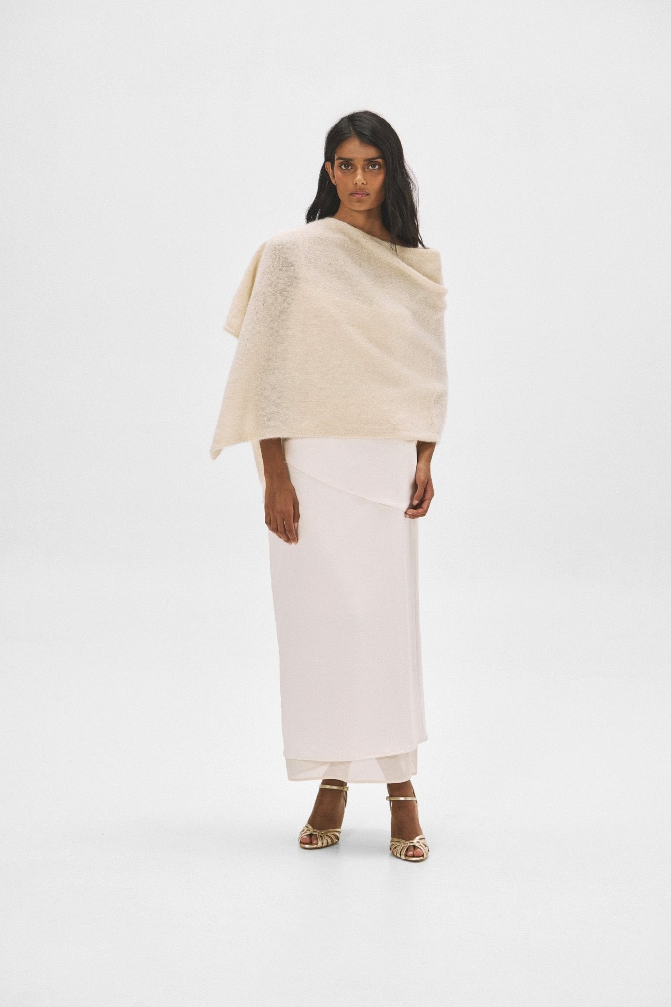 Poncho MOHAIR Blanco - BIMANI