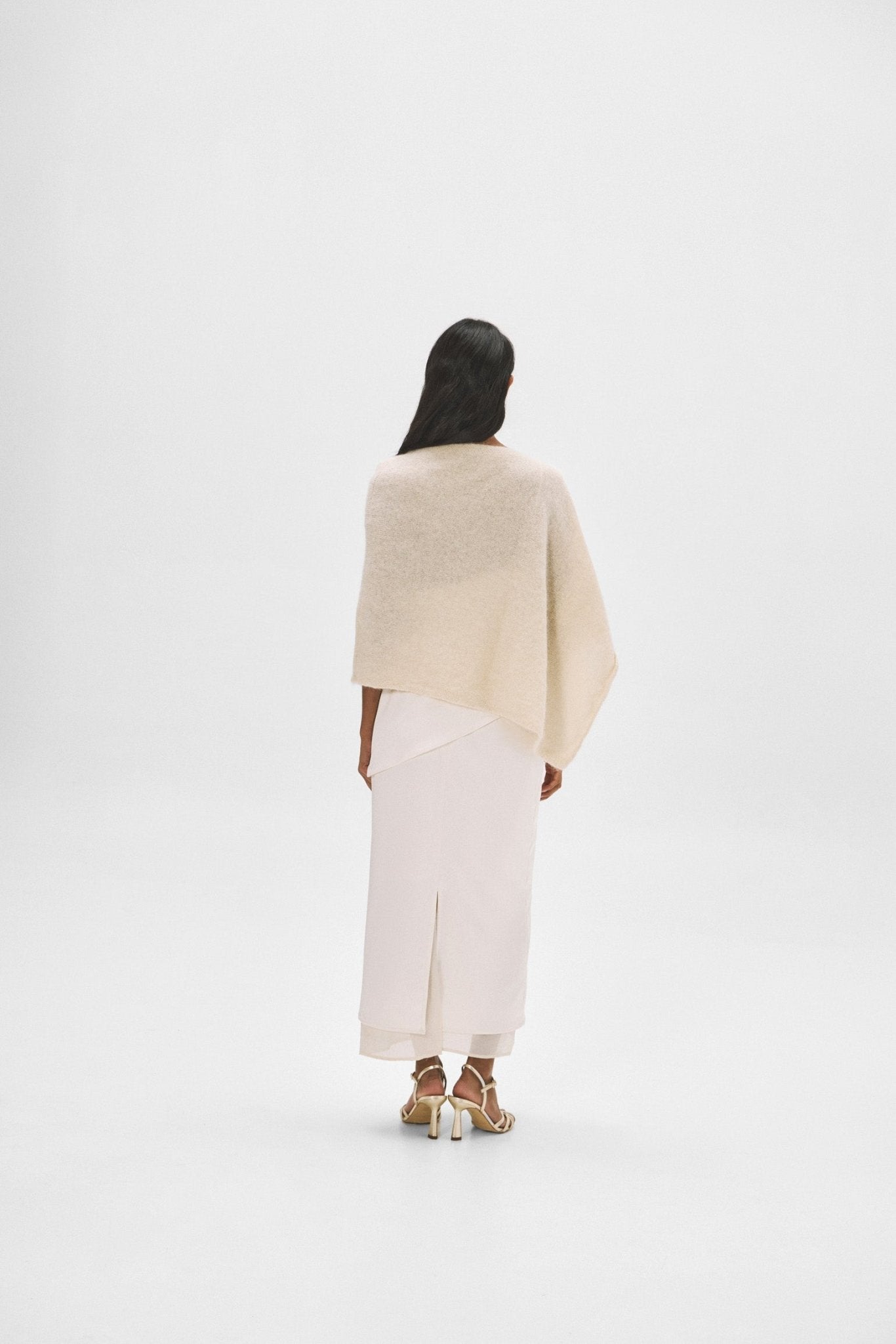 Poncho MOHAIR Blanco - BIMANI