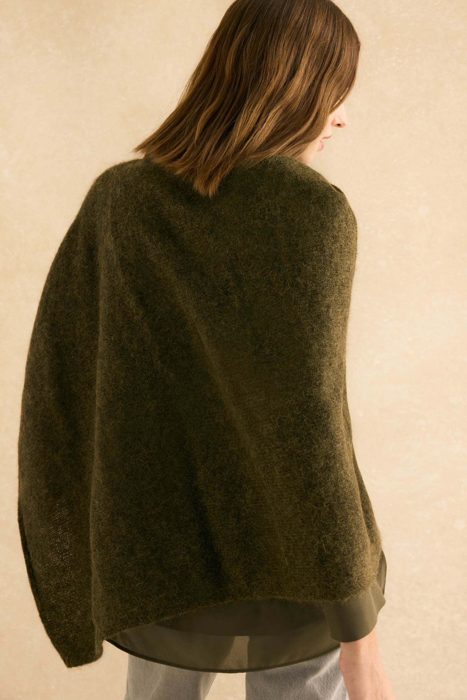 Poncho MOHAIR Khaki - BIMANI