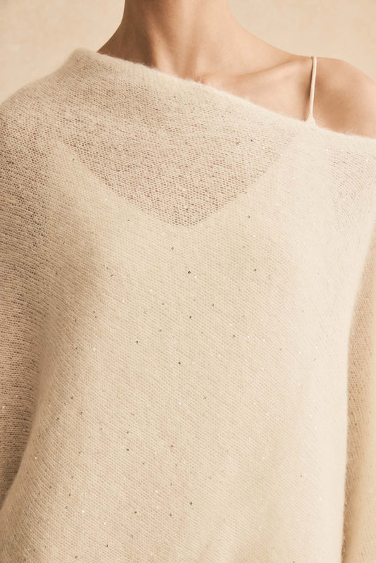 Poncho COLETTE MOHAIR Blanco - BIMANI