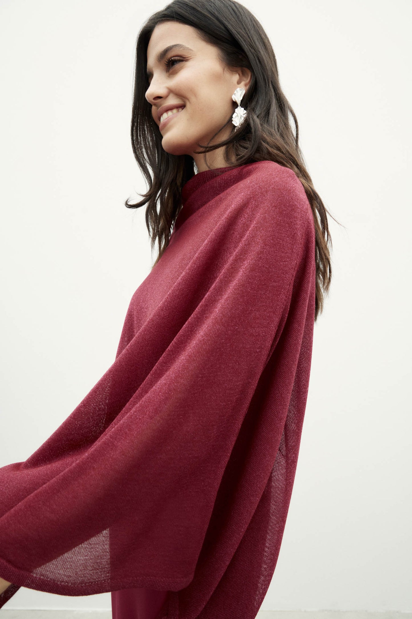 Cherry Knit Poncho