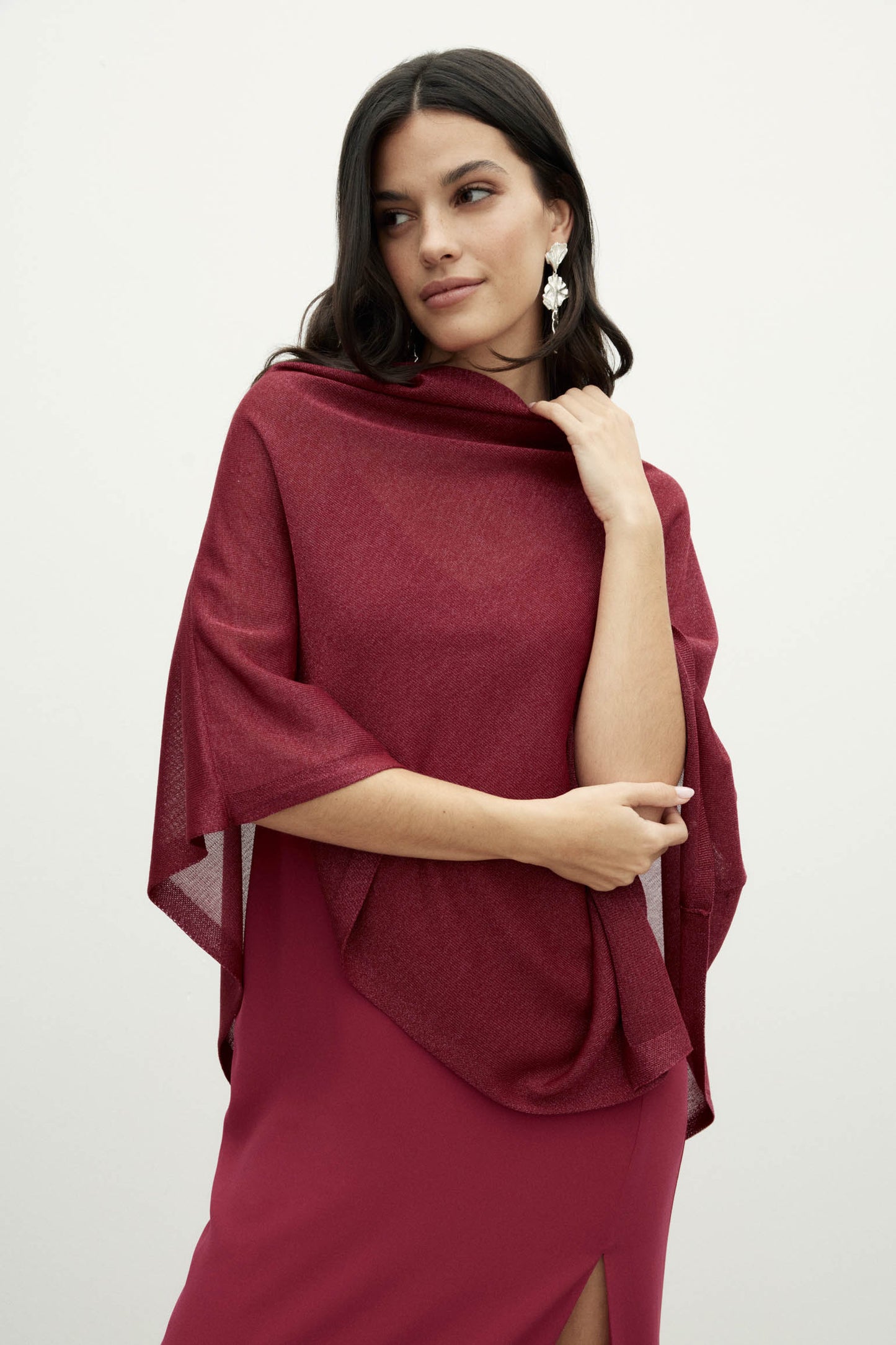 Cherry Knit Poncho