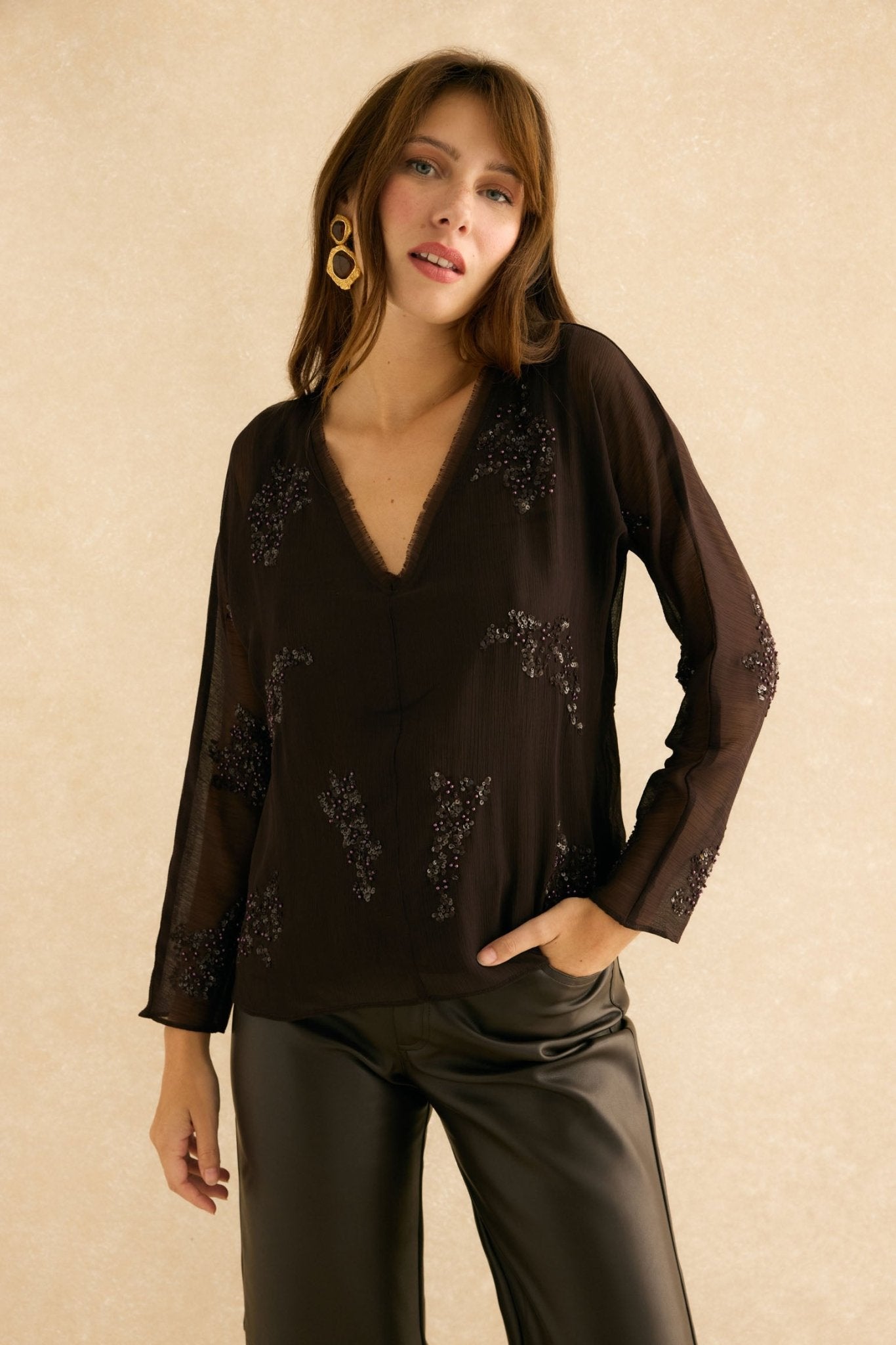 Blusa LAUREN Marrón - BIMANI