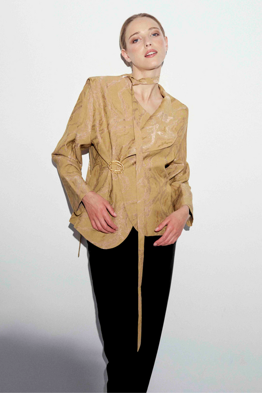 LIVIA Golden Textured Jacket