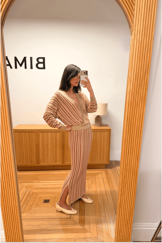 ZINIA Skirt Salmon Stripes