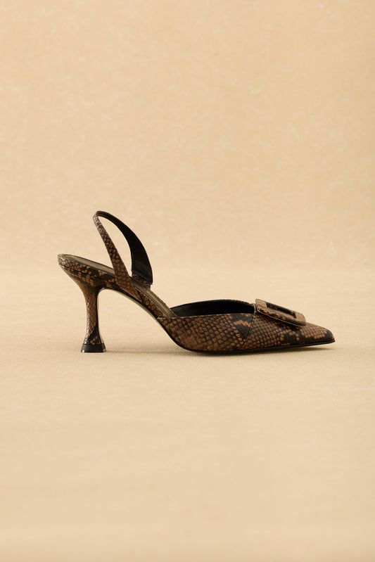 Stiletto NURIA Textura Marrón - BIMANI