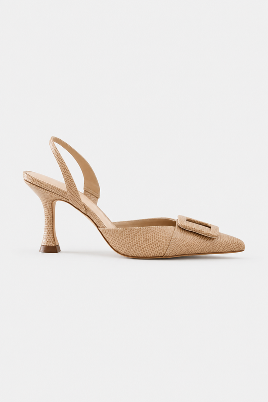 Stiletto NURIA Textura Beige - BIMANI