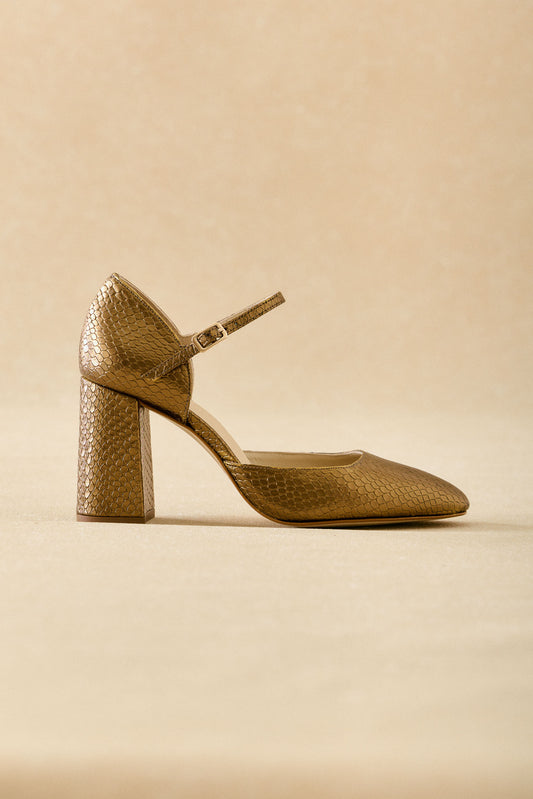Tacón MARTINA Textura Bronce - BIMANI